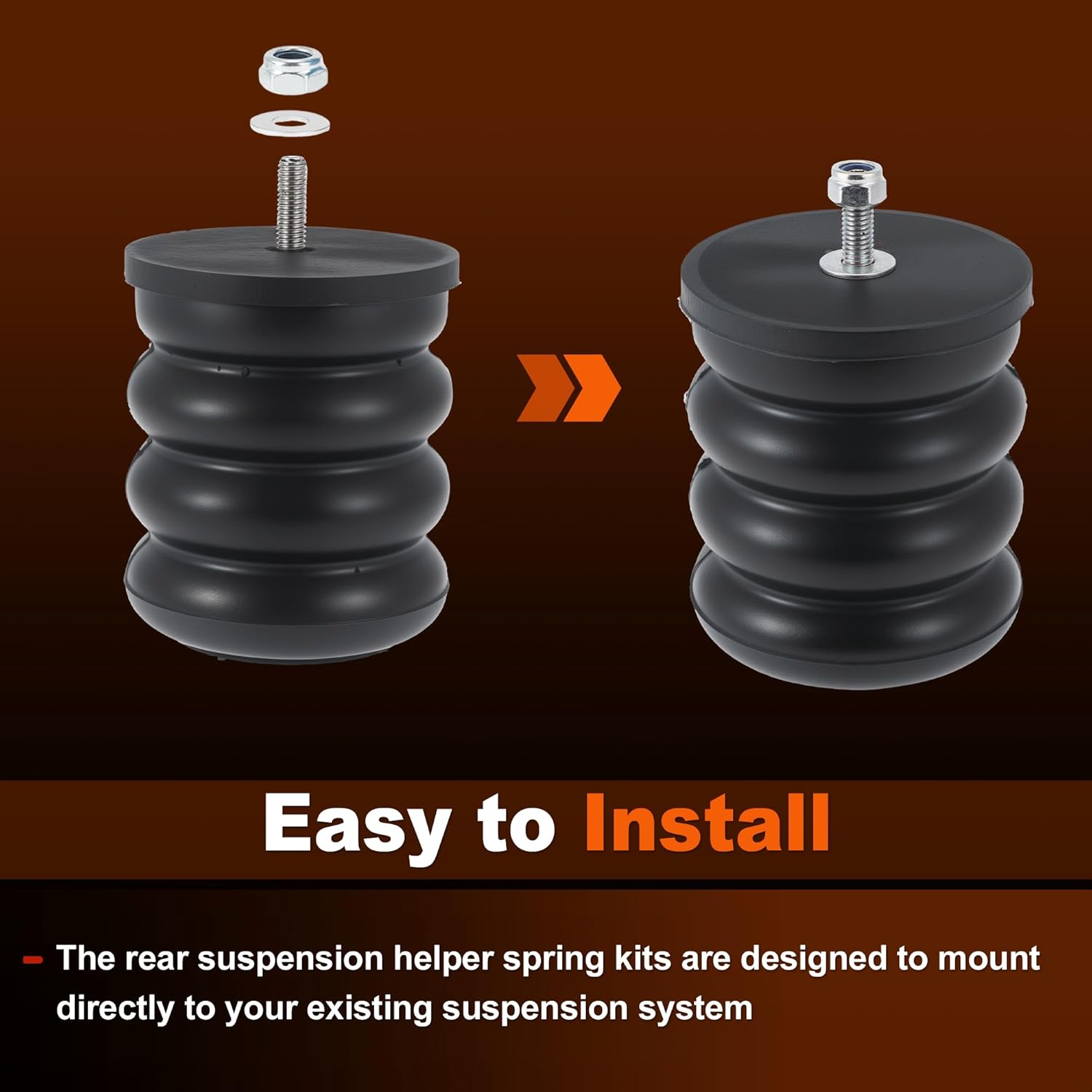 ACROPIX Pair SSF106047 Rubber Bushing Suspension Kit for Mercedes-Benz Sprinter for Dodge Sprinter 2500 3500 Car Rear Suspension Rubber Helper Springs Kit Axle Bump Stop Durable SES Set