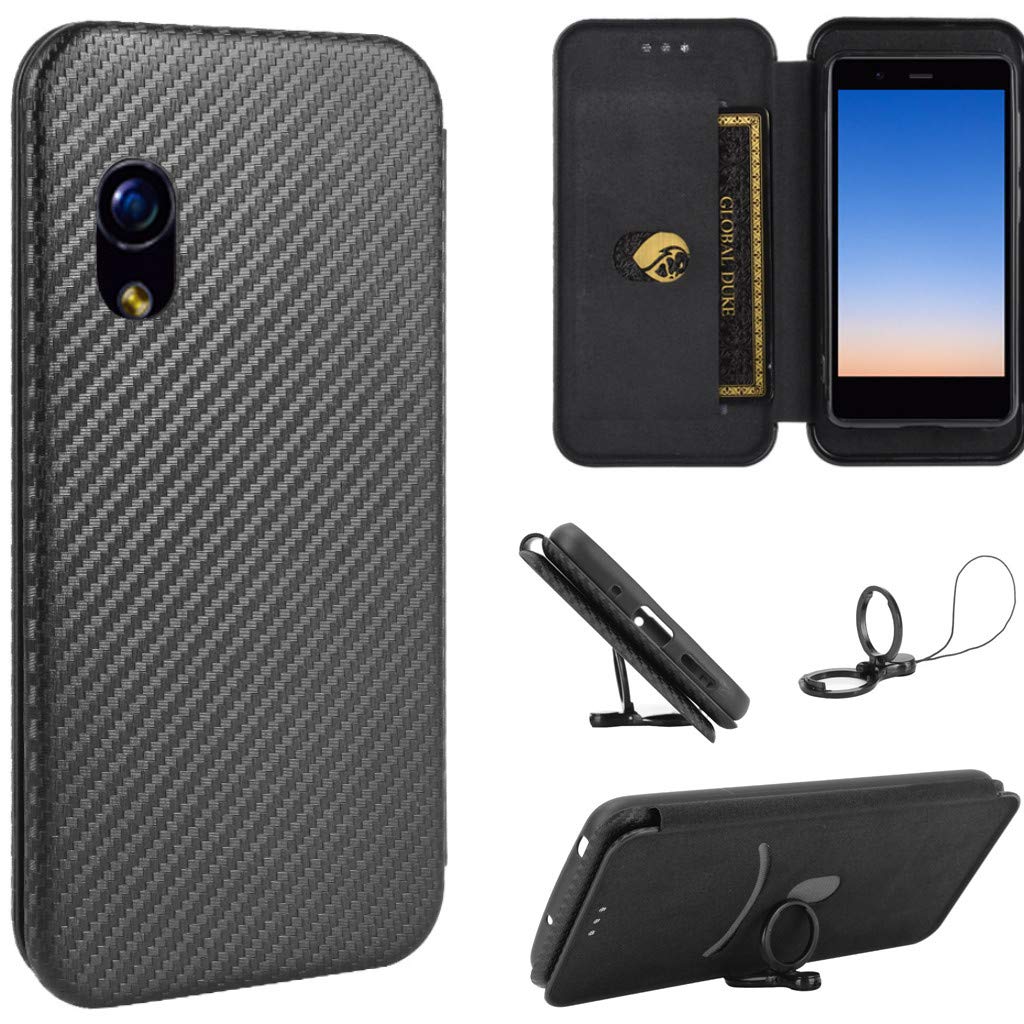 Rakuten - rakuten mini 本体（手帳型ケース、画面保護フィルム付） Amazon.co.jp: Rakuten Mini ケース 手帳型 薄型 炭素繊維カバー TPU