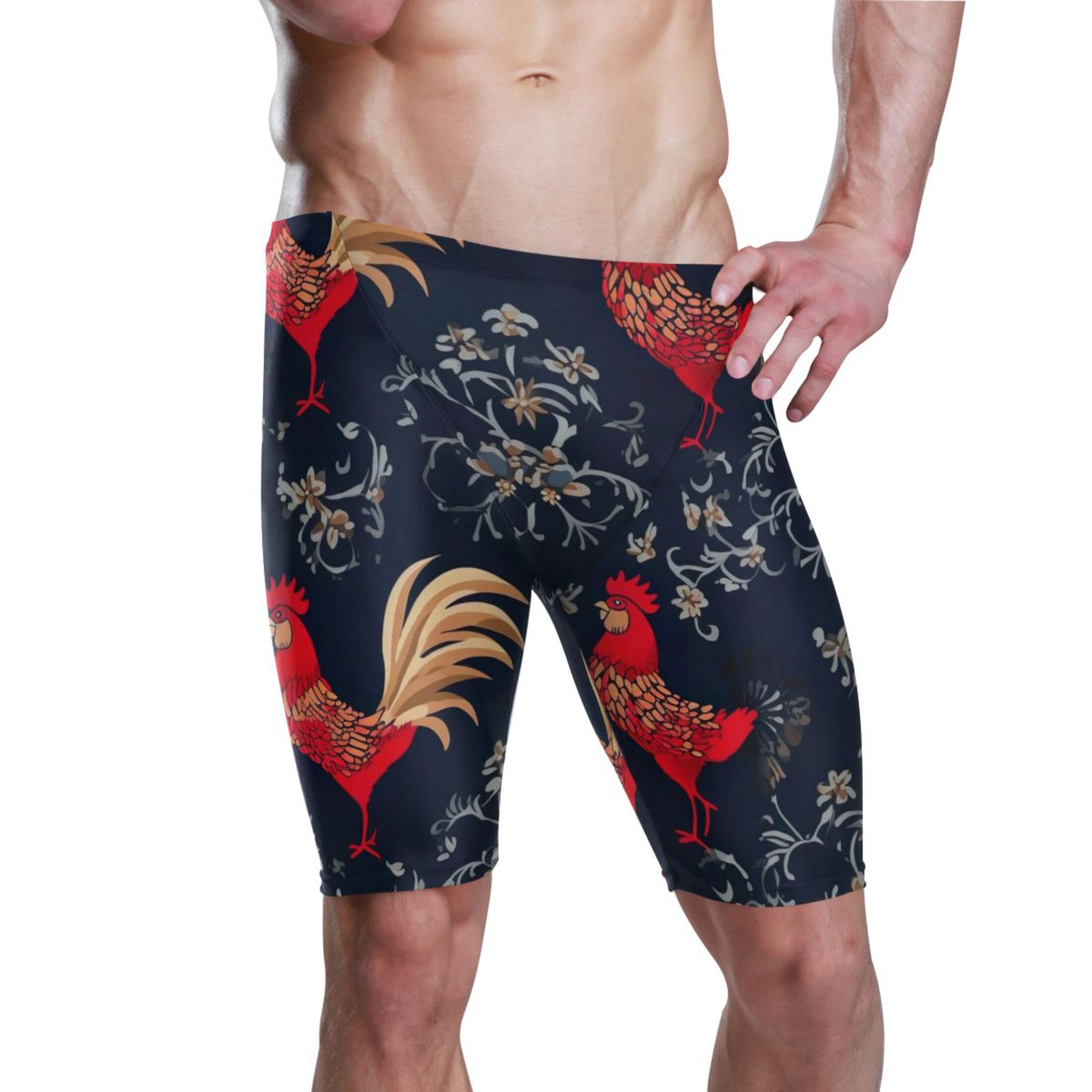 UMIRIKO Rooster Farm Men's Swimsuit Swim Jammers L B0400724