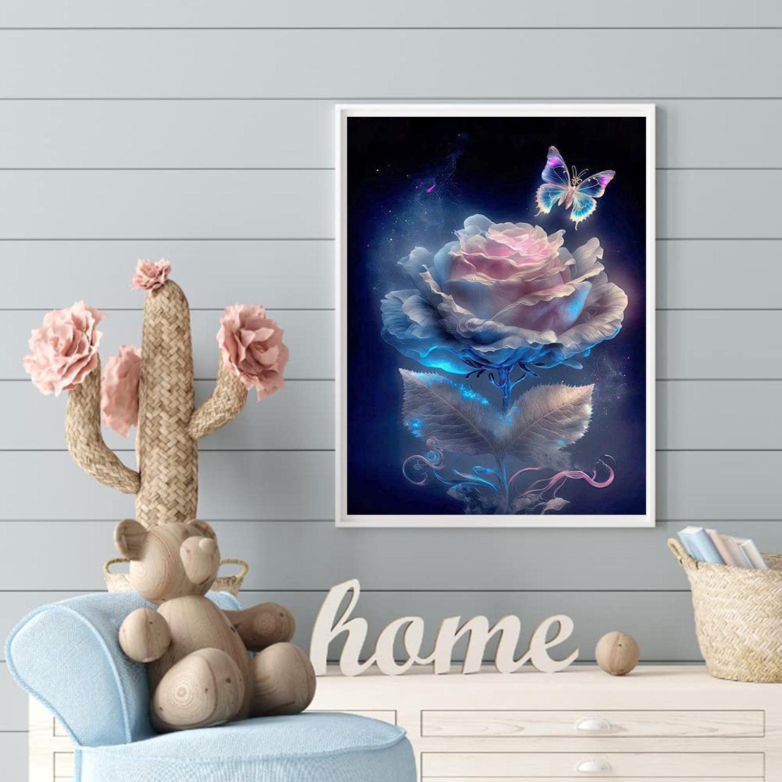 Diamond Painting Kit For Adults – Sea Of Flowers 5D Full Round Drill, 12x16 Inch, DIY Home Decor Art