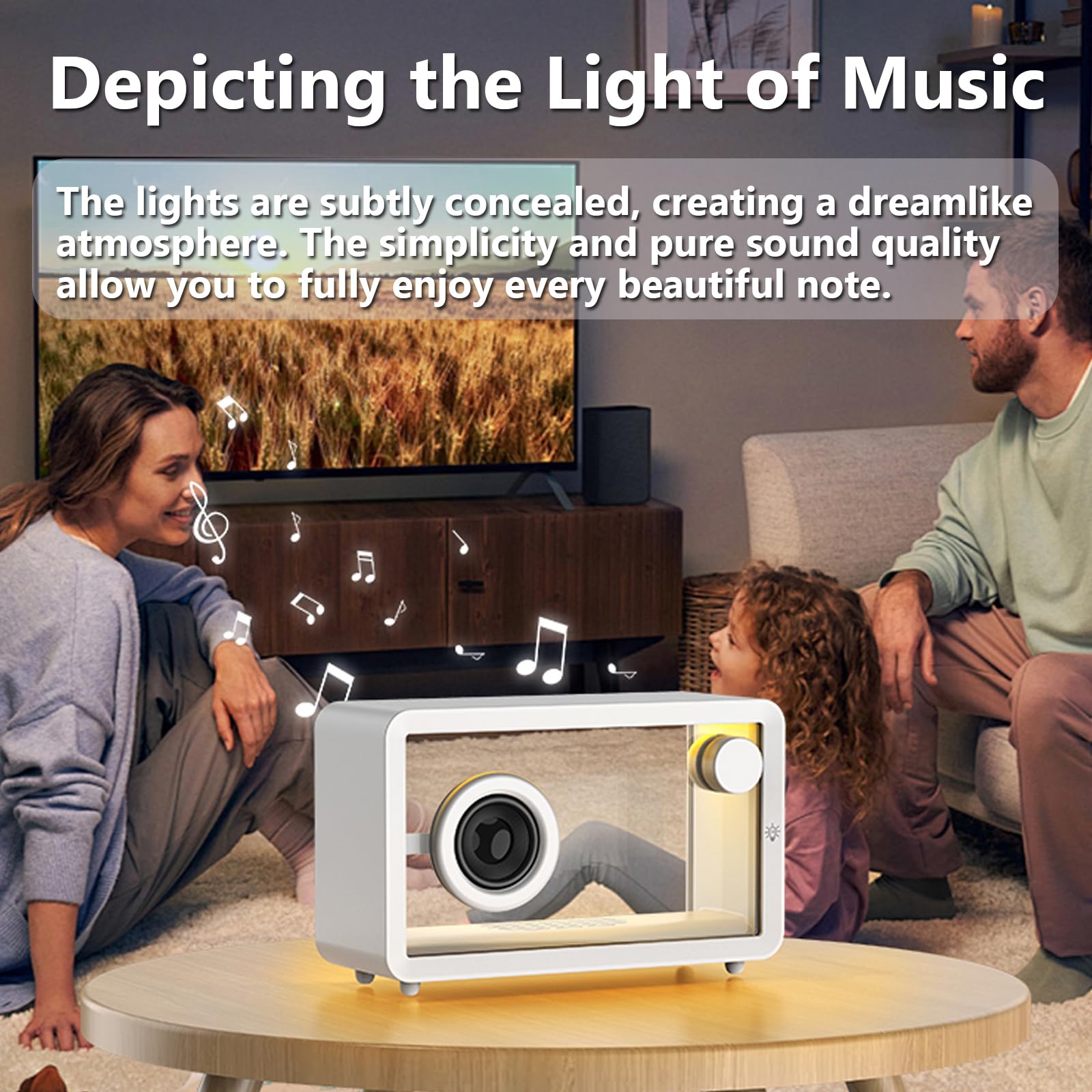 Enceinte Bluetooth Portable Et Transparente, Compatible Bluetooth Et AUX, 7 Couleurs D'éclairage, 5 Modes D'écoute, 8 H D'autonomie, Idéale pour Les Fêtes en Intérieur, en Extérieur