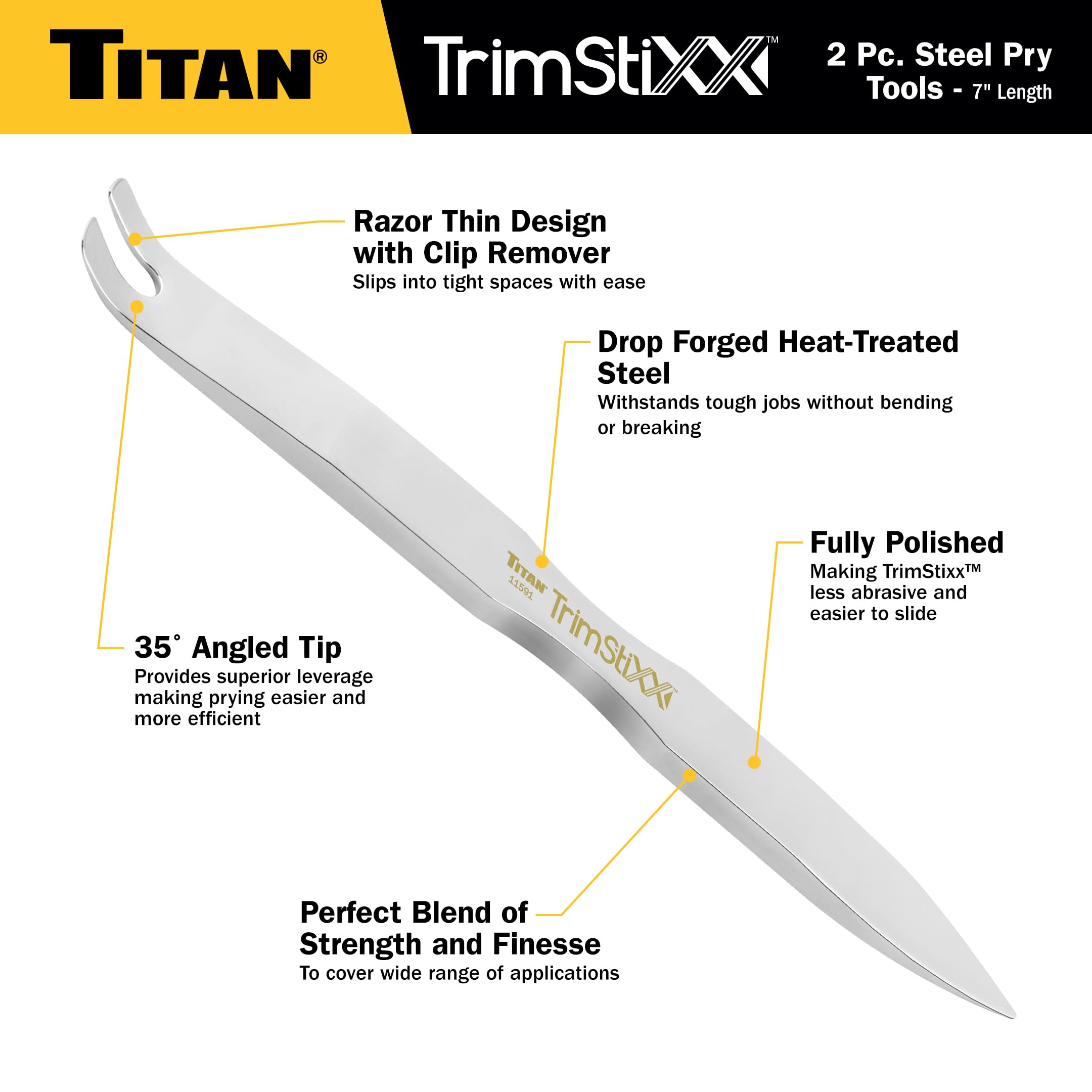 Amazon | Titan 11592 トリム Stixx 2ピース 7インチ こじ開けツール