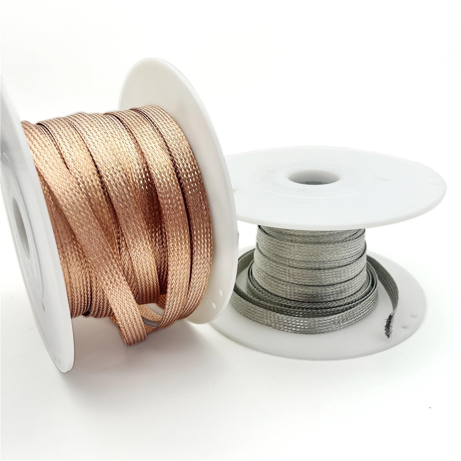 Manguito De Cable Trenzada Cinta de Manga Trenzada Cobre 5M/2M, Malla metálica ID 2mm ~ 28mm, Cable conducto y Manguera Funda De Cable Trenzado Expandible Pet(Color2,10mm x 5M)