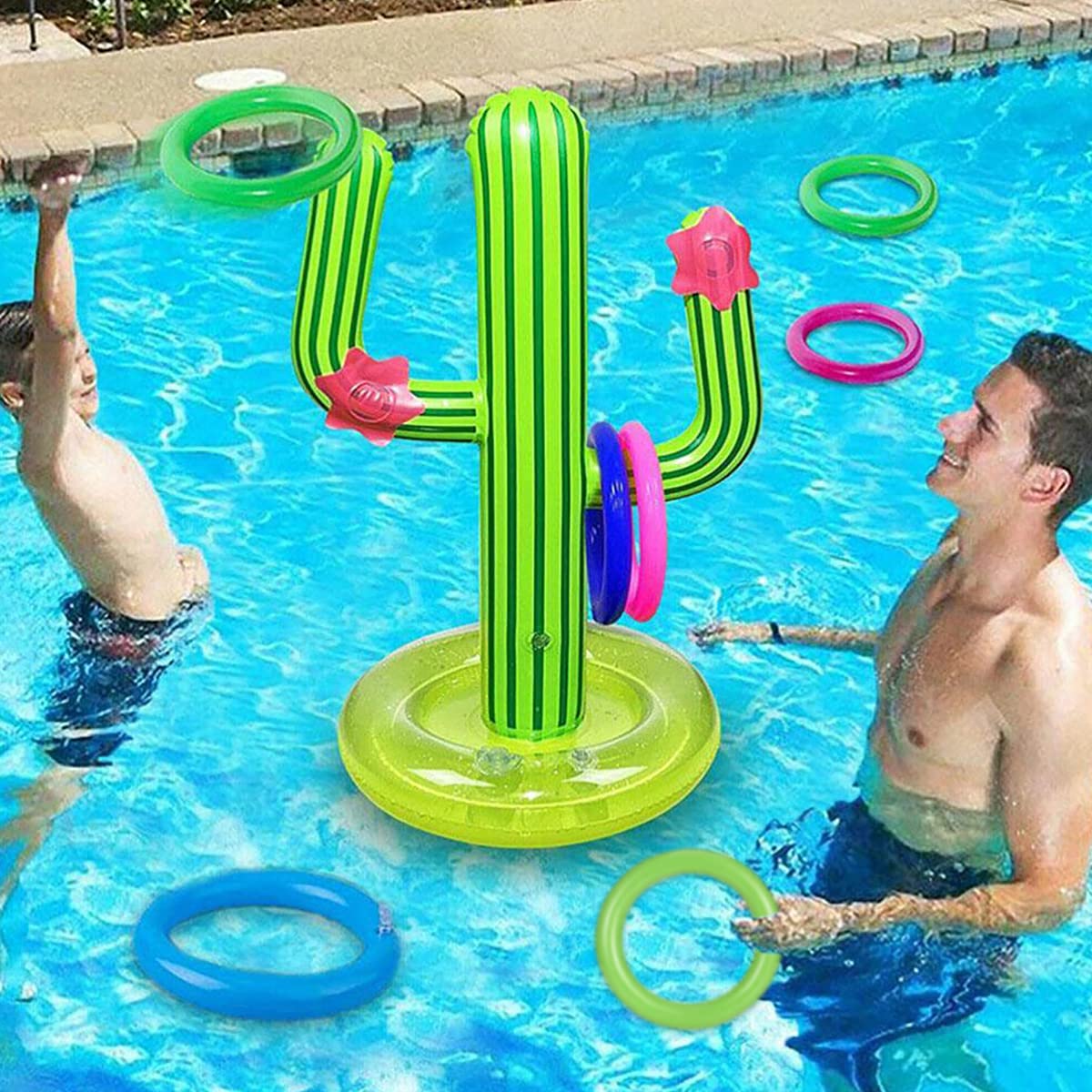 Set Cactus Gonfiabile Con Anelli - Gioco Lancio Anelli Per Piscina E Feste - Foto 6