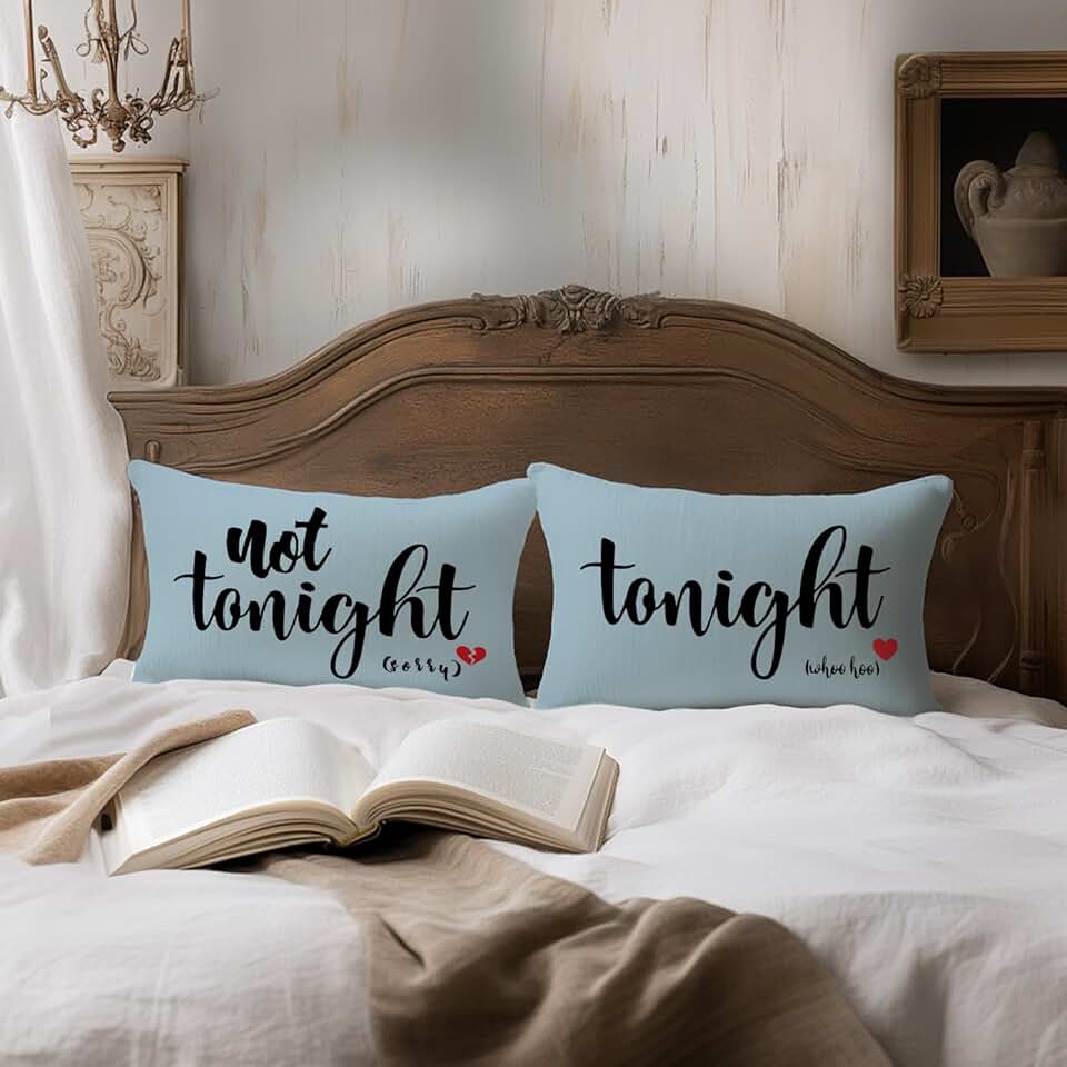 Presentes de chá de panela, capas de travesseiro 30,5 x 50,8 cm, presentes de noivado e aniversário de casamento, para noiva, esposa, lombar, fronhas para cama e quarto - azul