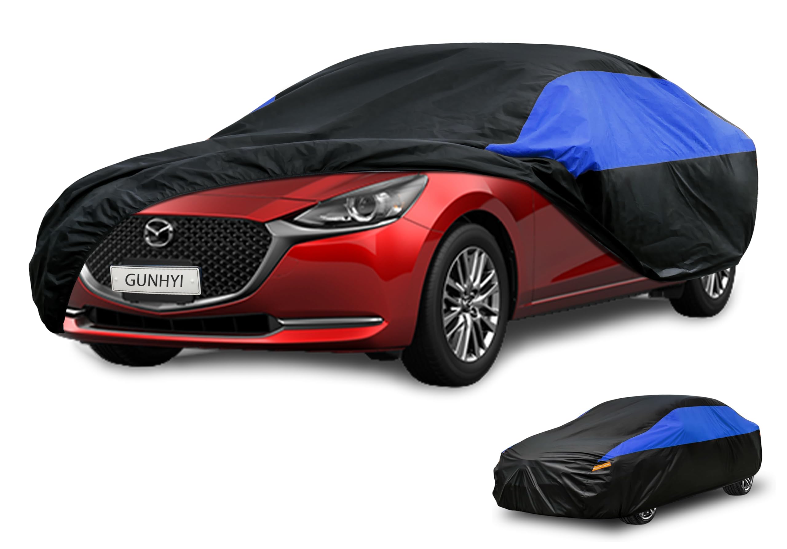 GUNHYI Mazda Car Cover Custom Fit Mazda 2 Sedan Waterproof All Weather, Lightweight Full Car Cover Outdoor Sun UV Rain Dust Snow Wind Protection.