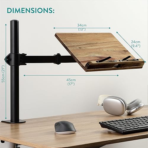 Miniatura 7 de Navaris Soportes para libros con abrazadera - Soporte para libros para lectura - Soporte para libros de madera - Funciona con música, lectores