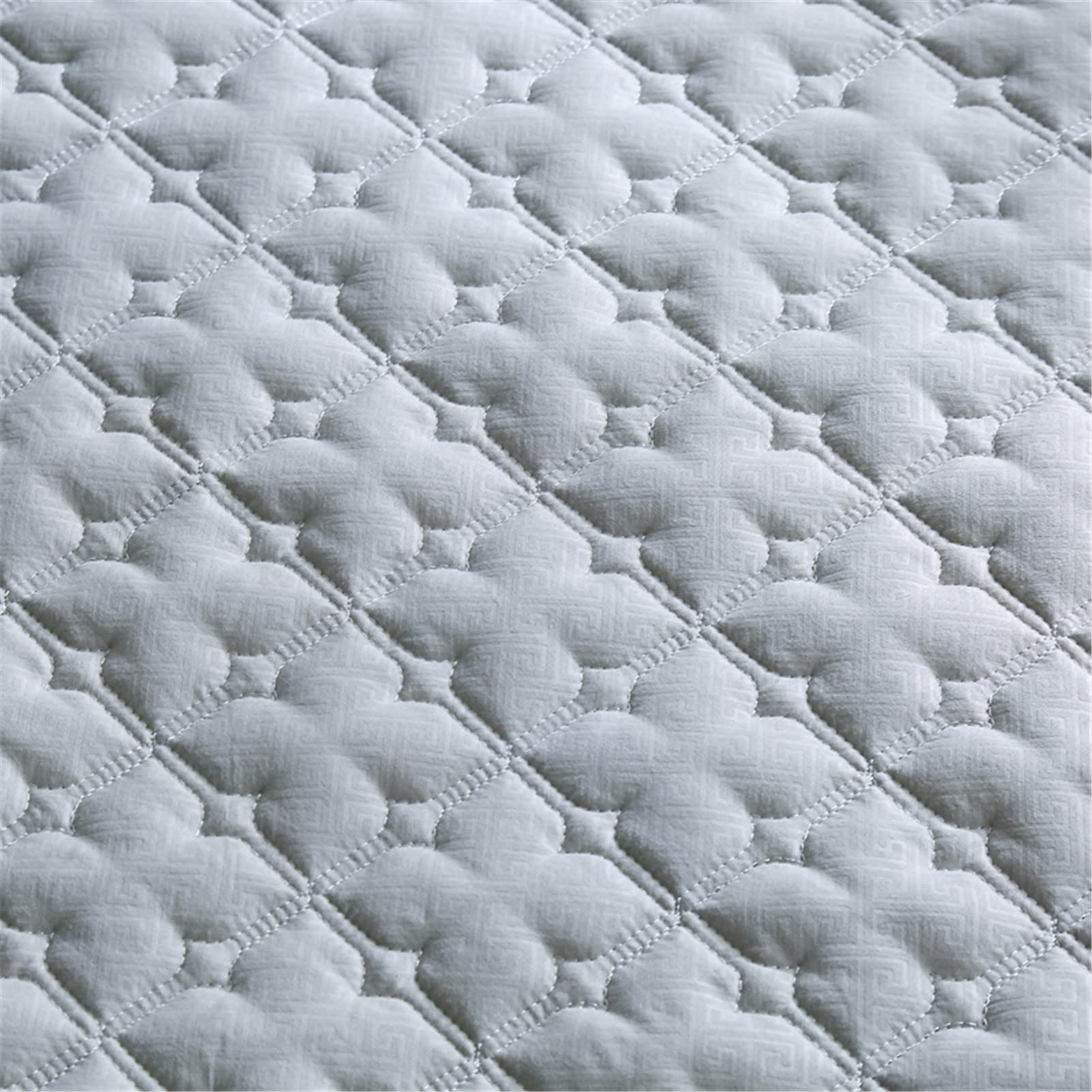 Protector Colchón, Protector de colchón Acolchado con Triple Relleno, Funda Colchon de Rizo Transpirable y Hipoalergénico, Antiácaros (Gris,Grueso 180x200cm)