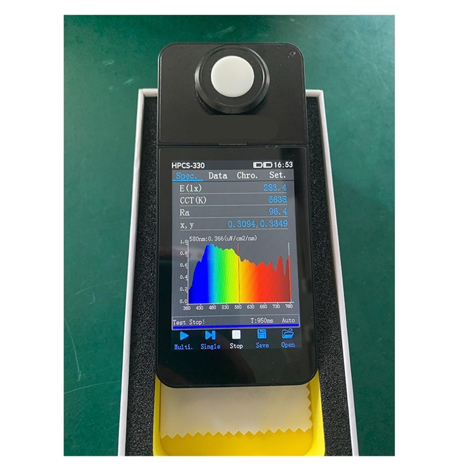Spettrometri, Spettrometro luminoso HPCS330 con funzioni CCT CRI Lux Display Dispositivo di analisi dello spettro