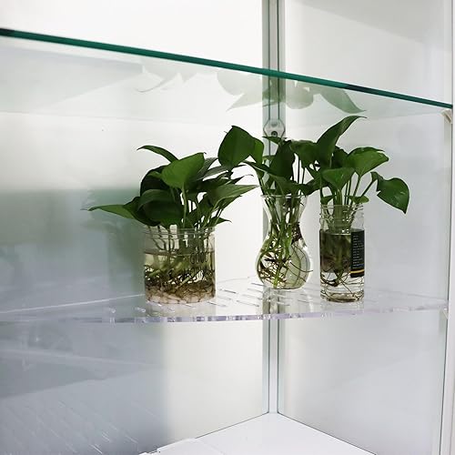 Miniatura 1 de PIAOLGYI Estante de repuesto para gabinete corto de invernadero IKEA Milsbo para interiores, estantes de esquina triangulares de acrílico,
