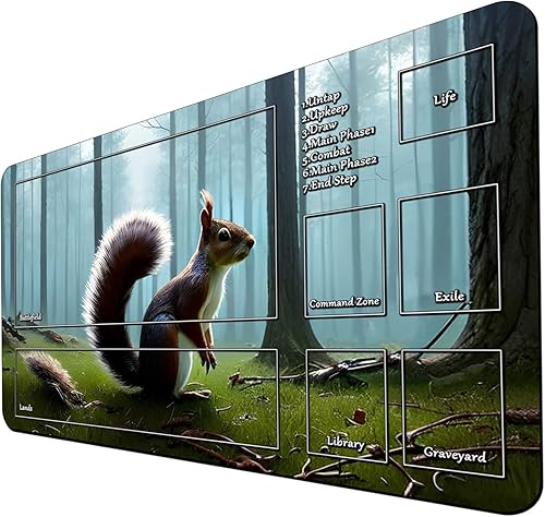 Miniatura 7 de MTG - Tapete de juego para MTG TCG de 24 x 14 pulgadas, tapete de juego entintado con bolsa de almacenamiento, superficie de goma lisa, juego de