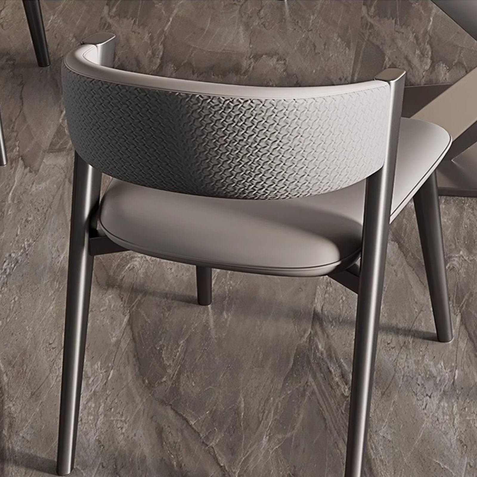 Chaise de Cuisine Chaises de Salle à Manger, Chaise Cuisine en Cuir PU, du Milieu siècle avec Pieds métal, d'invité d'accent rétro for et(Dark Grey)