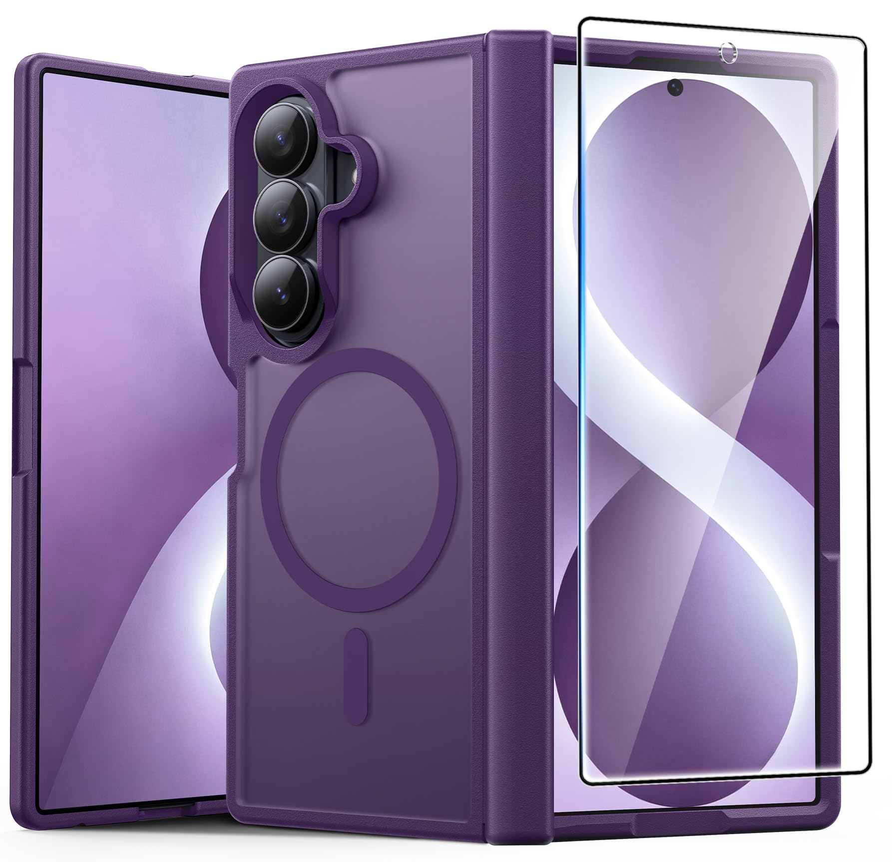 FNTCASE for Samsung Galaxy Z Fold 8 Ultra Case, Fit for Magsafe, Purple