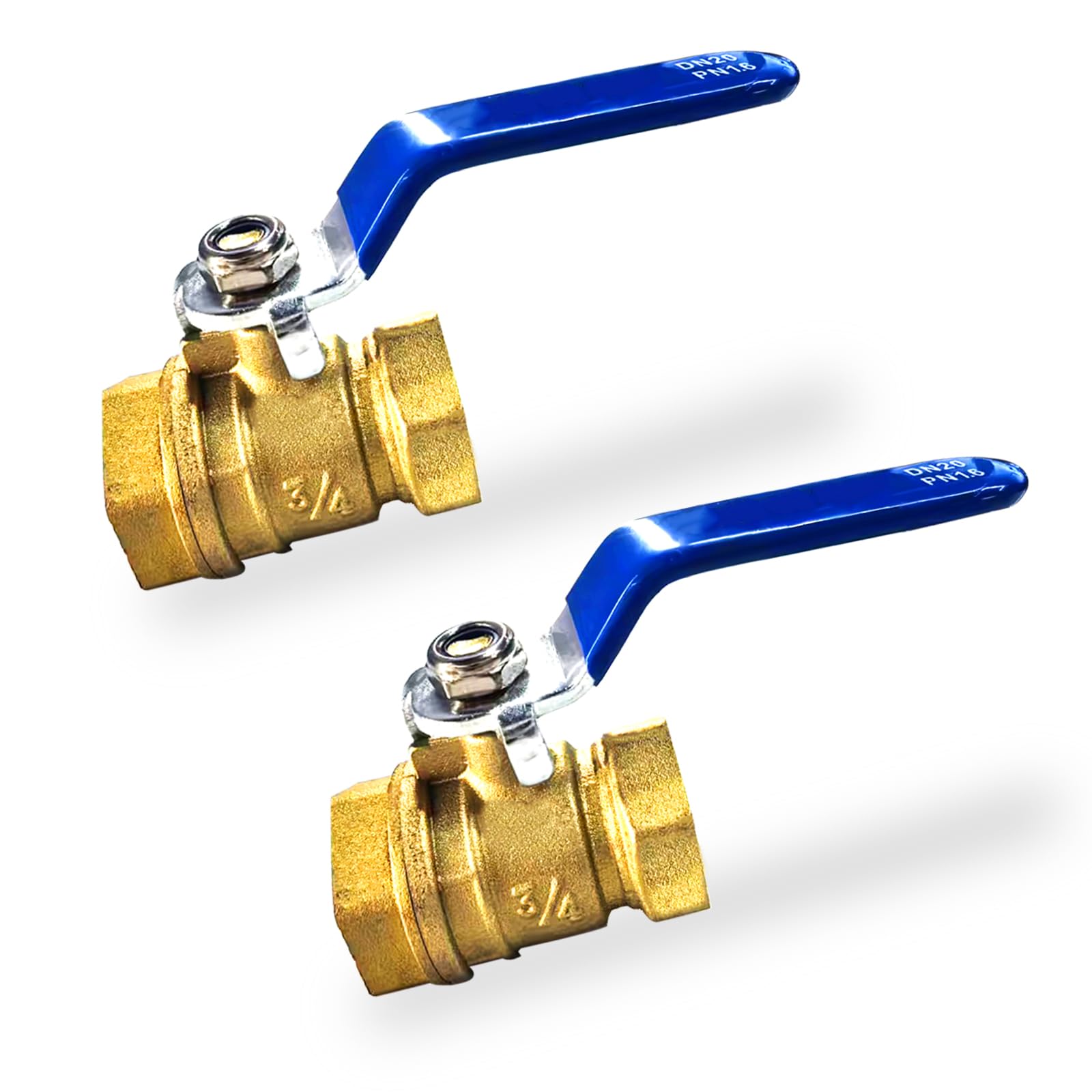 2 robinets à boisseau sphérique en laiton forgé à port complet NPT de 1,9 cm, interrupteur d'arrêt pour eau et huile
