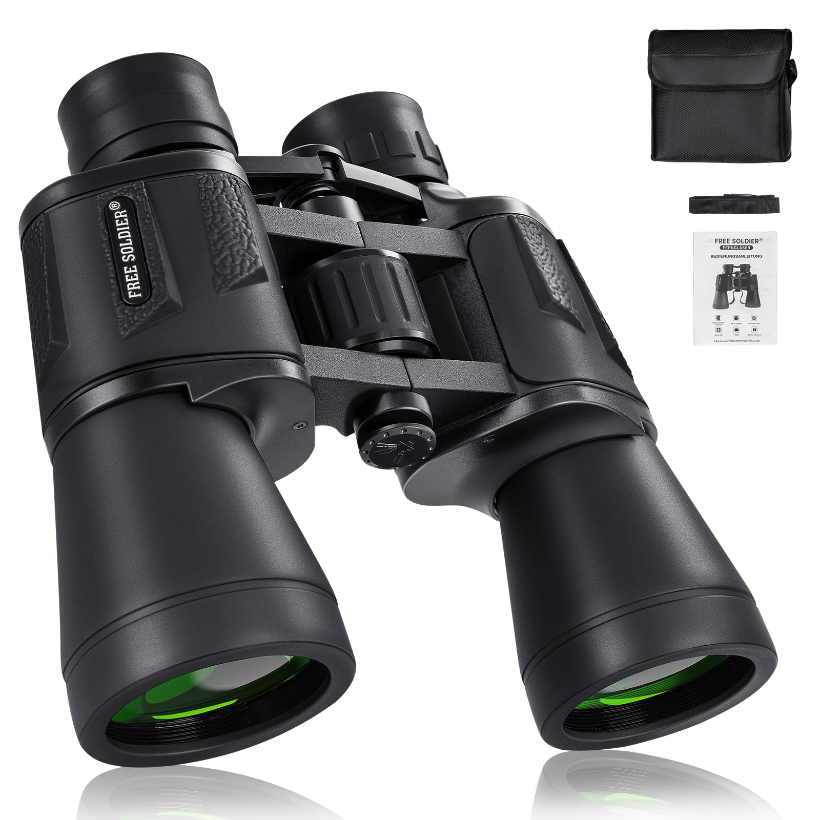 Prismáticos de 10 x 50 para Adultos con Adaptador de Smartphone de 28 mm, Ocular Grande HD Impermeable, para observación de Aves, Caza, Senderismo, Turismo, Viajes, conciertos, Deportes, con Lente