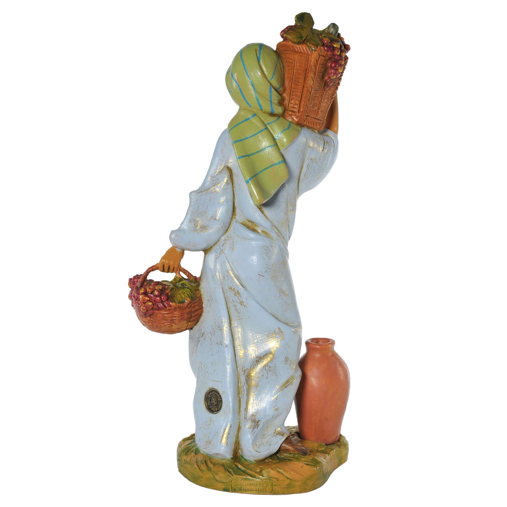 Pastorella con cesto di frutta presepe h 15 cm | vendita online su