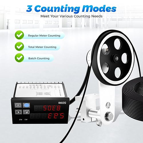 Miniatura 6 de Medidor de longitud digital Contador de cable Medidor de longitud de rueda Contador de longitud mecánica Unidad de rueda de una sola medida en pies