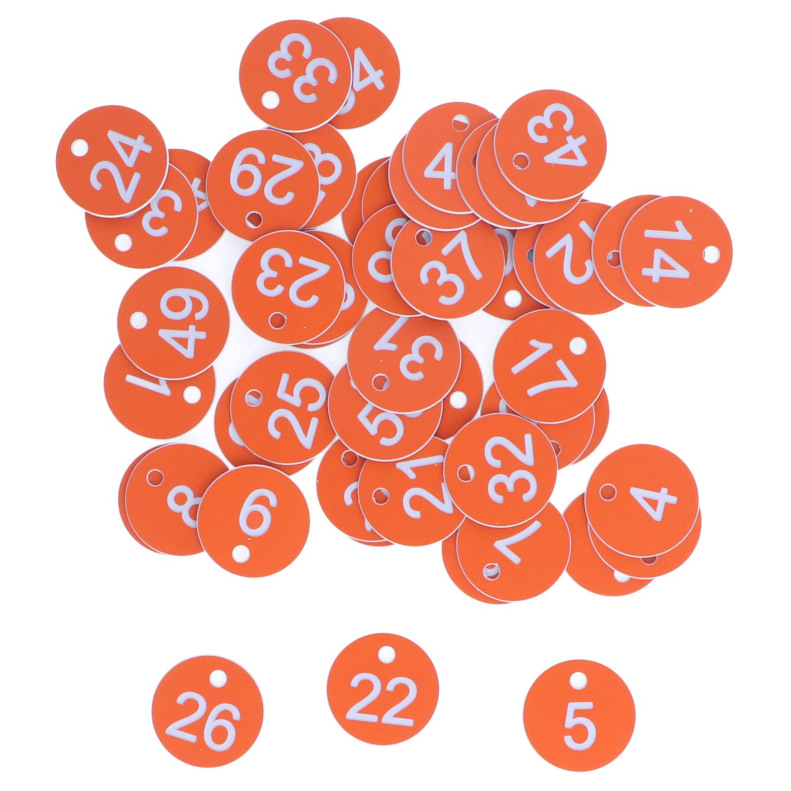 Hapivida Plastic Number Tags, Durable Engraved ABS Discs with 4mm Hole for Beekeeping, Livestock and Organisational Use, 50Pcs Round ID Labels for Hives, Lockers and Storage