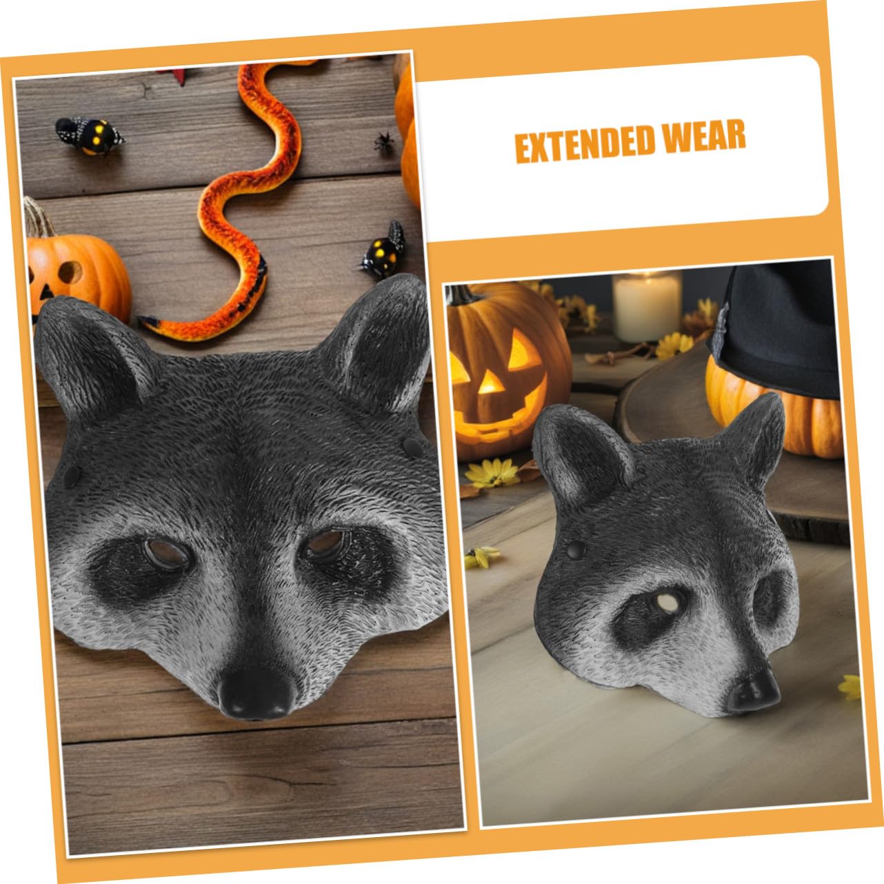 Healvian 2 Pezzi Maschere Animali Faccia in Schiuma PU Maschere Costume Procione Realistiche per Halloween Cosplay e Feste Leggere e Regolabili per Adulti e Adolescenti