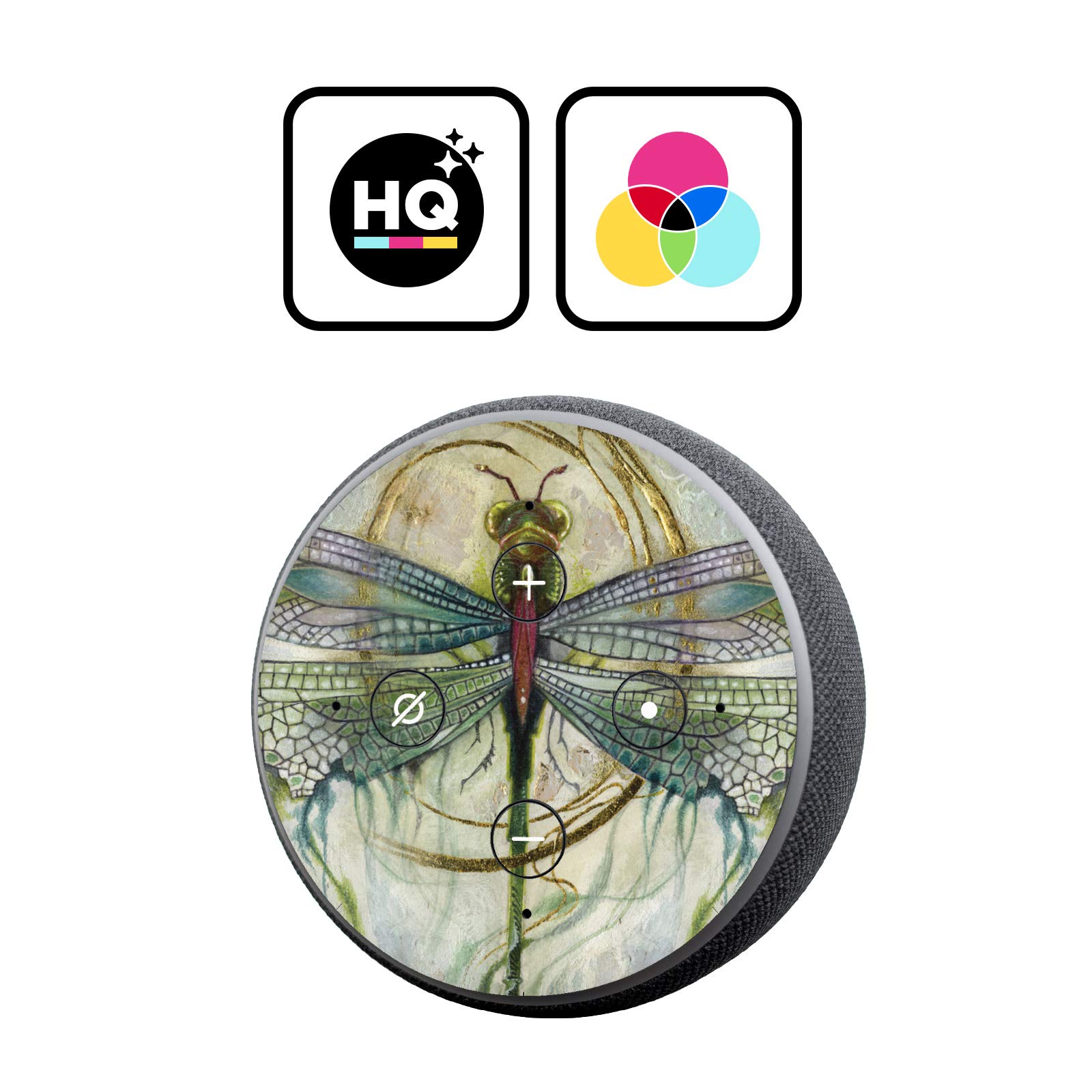 Head Case Designs Officially Licensed Stephanie Law Damselfly 2 Art Mix Vinyl Sticker Skin Decal Cover Compatible with Amazon Echo Dot (3rd Gen) - Skin only Echo Dot (3rd Gen) is NOT Included