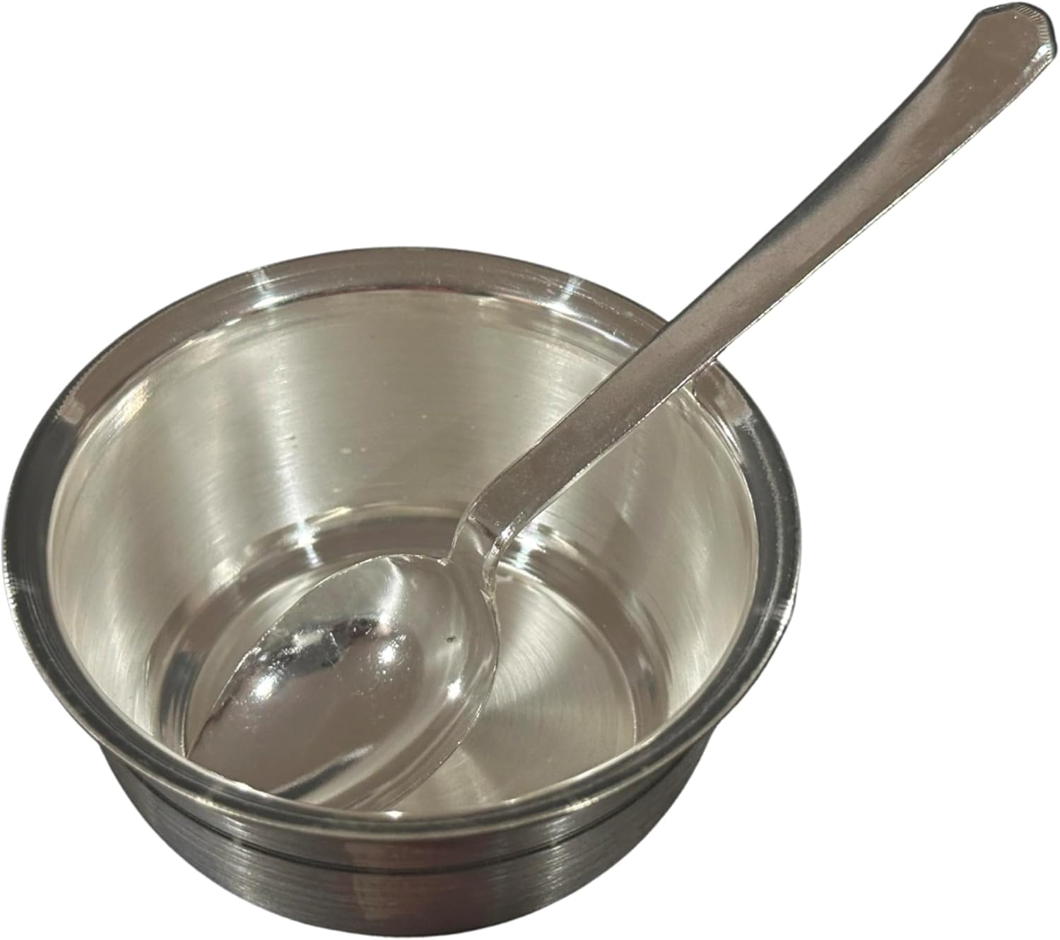 Balaji 999 Pure Silver Hallmarked 3.0 Bowl & Spoon for Kids - 3.0-inch Set#01