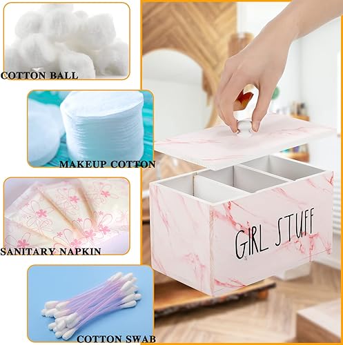 Miniatura 4 de Soporte de tampón para baño con divisores móviles, contenedor de almacenamiento de tampón de tiburón, semana con tapa, caja de contenedor de