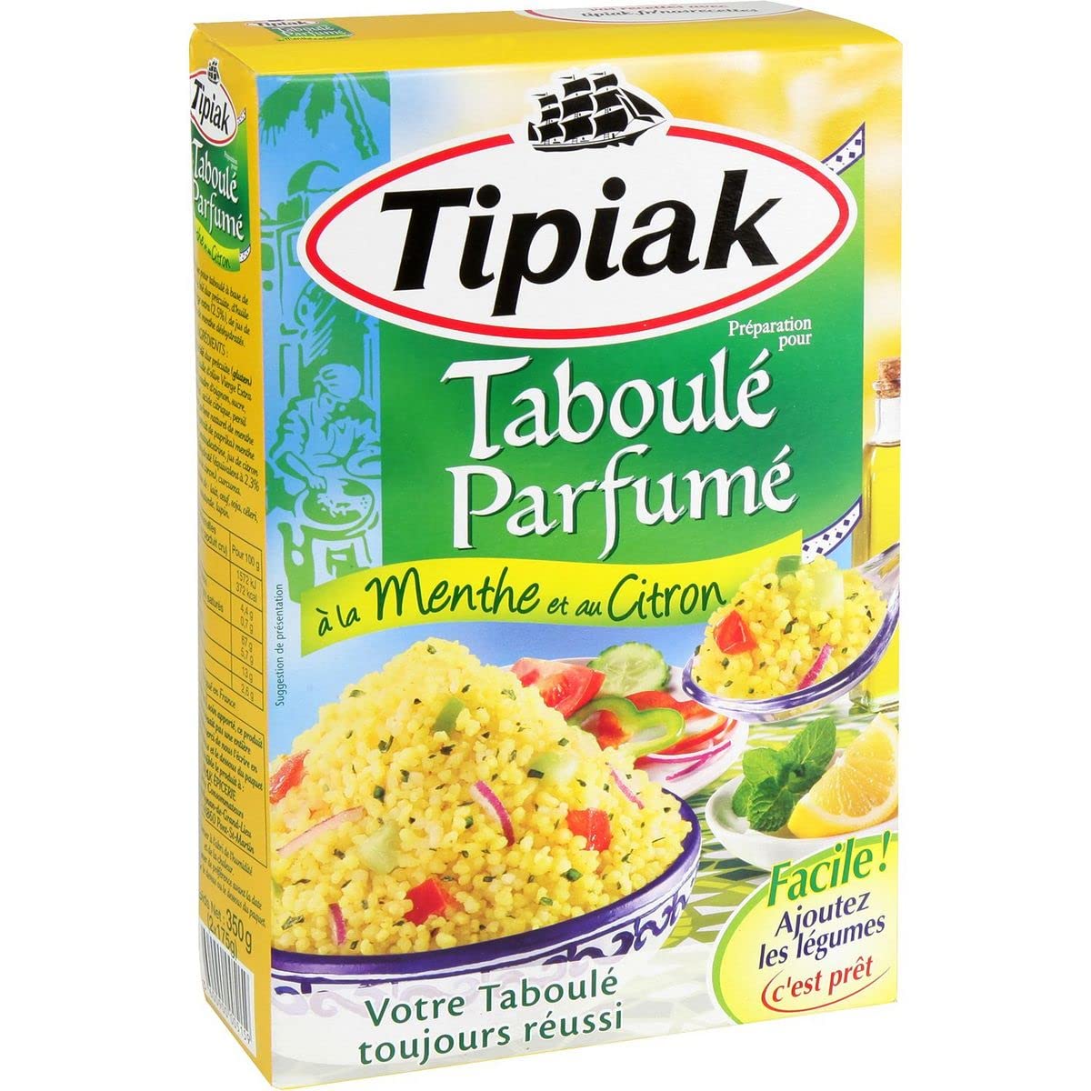 Taboulé menthe citron Tipiak la solution repas frais prêt sans cuisson