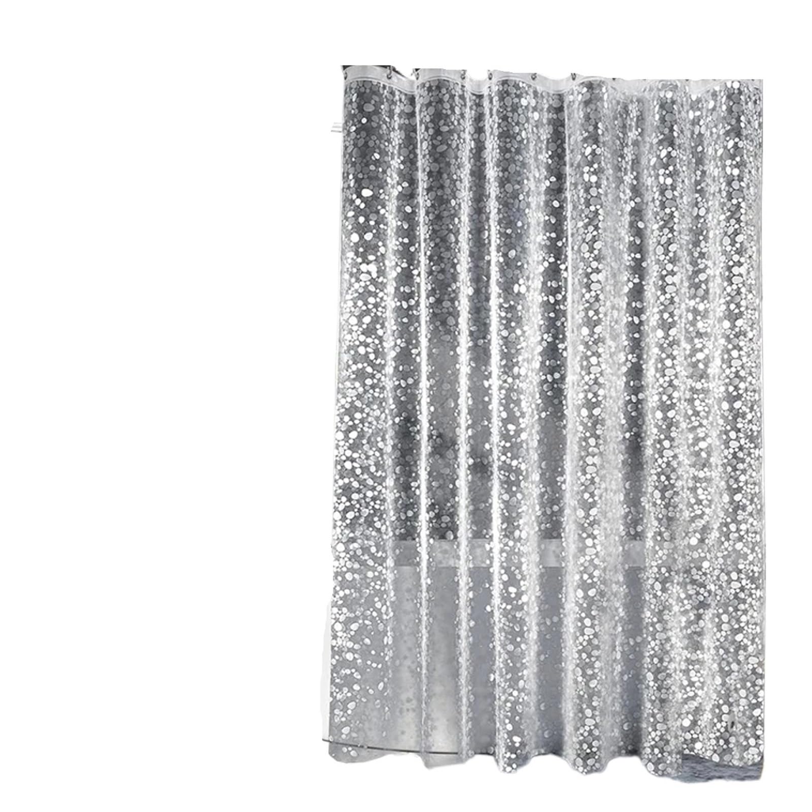 Rideau de douche en PEVA transparent 120x180 cm imperméable pour baignoire design galets