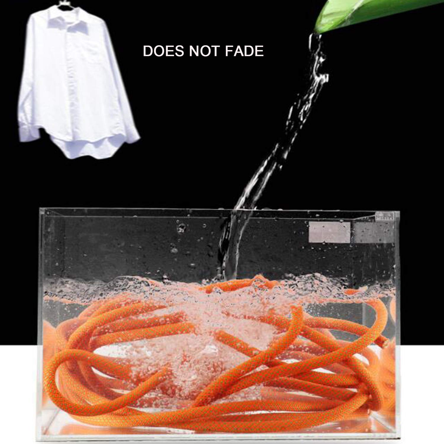 GXNRHG Cuerda para tendedero para Lavado Al Aire Libre, Tendedero Multiusos con 2 Clips de Gancho de Acero, Tendedero para Lavandería, Jardín, Secado para Acampar, Ropa Colgante, 6 mm,Orange-10m