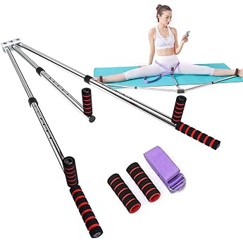 Leg Stretcher Leg Extension Machine Leg Spreader Martial Arts Spagate Machine Leg Stretcher Balancing Trainer Durable Leg Separator Metal 3 Bars Leg Separator Mechanical Belt