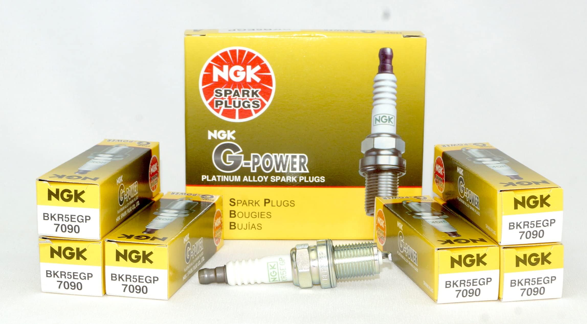 NGK 7090 G-Power Platinum Spark Plugs BKR5EGP (Qty 6)