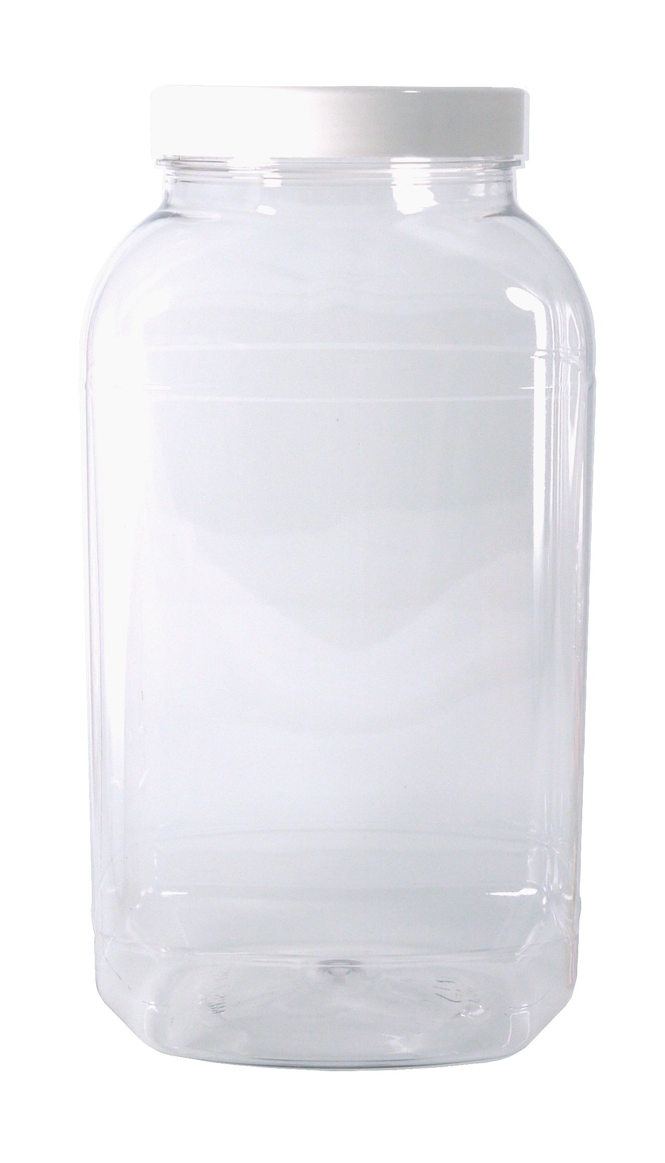 Britten & James Large empty plastic sweet shop style jar with white screw top lid 4430ML Food grade PET plastic - perfect storage container for sweets or dry goods.