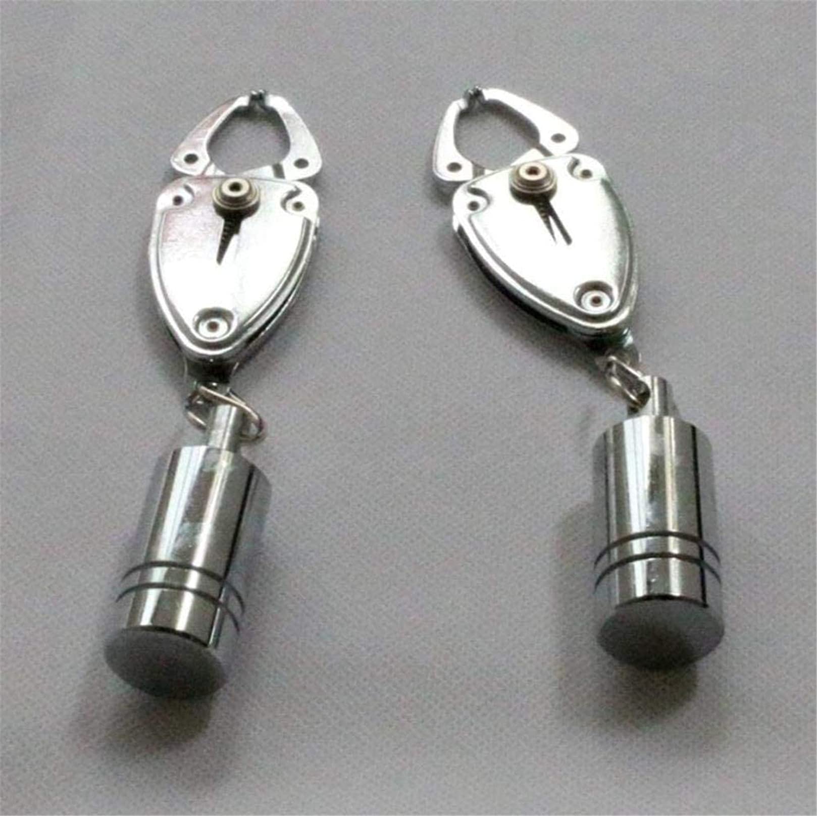 Fetisch Bondage Stahl Brustklemmen/Nipple Clamps für Frauen Paare, 1 Paar Metall Schwer Nippel Klemmen Stimulator mit Anhänger Extrem SM Brüste Klitoris Klammern