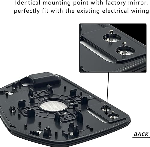 Miniatura 4 de Reemplazo de cristal del espejo lateral del pasajero para Honda Civic 2016-2021, Honda Envix 2018-2022, Honda Crider 2019-2022 - Calentamiento
