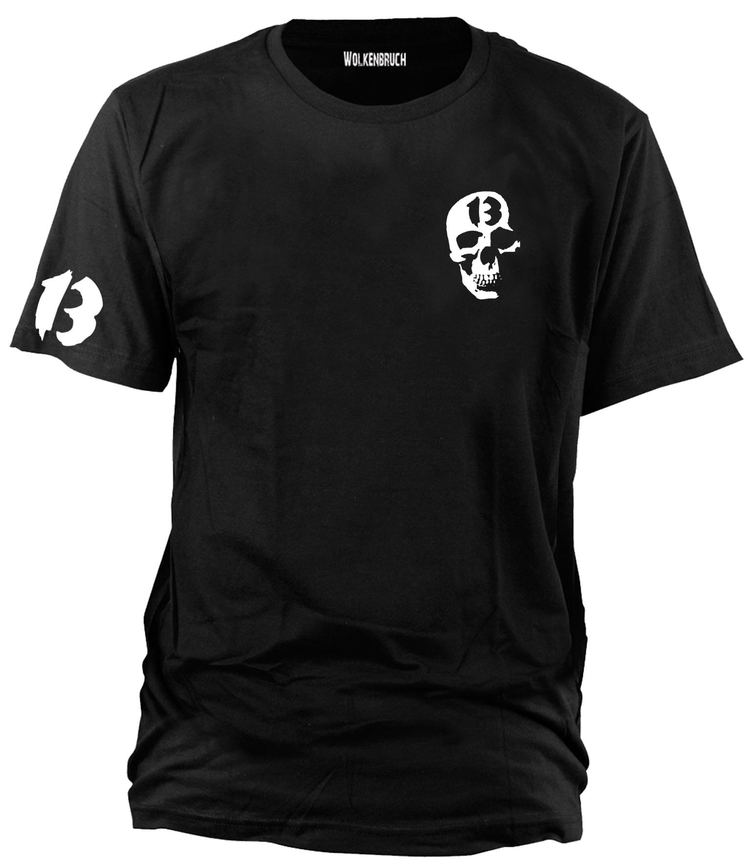 Wolkenbruch T-Shirt Totenkopf 13 Skull 13 schwarz (M bis 4XL)