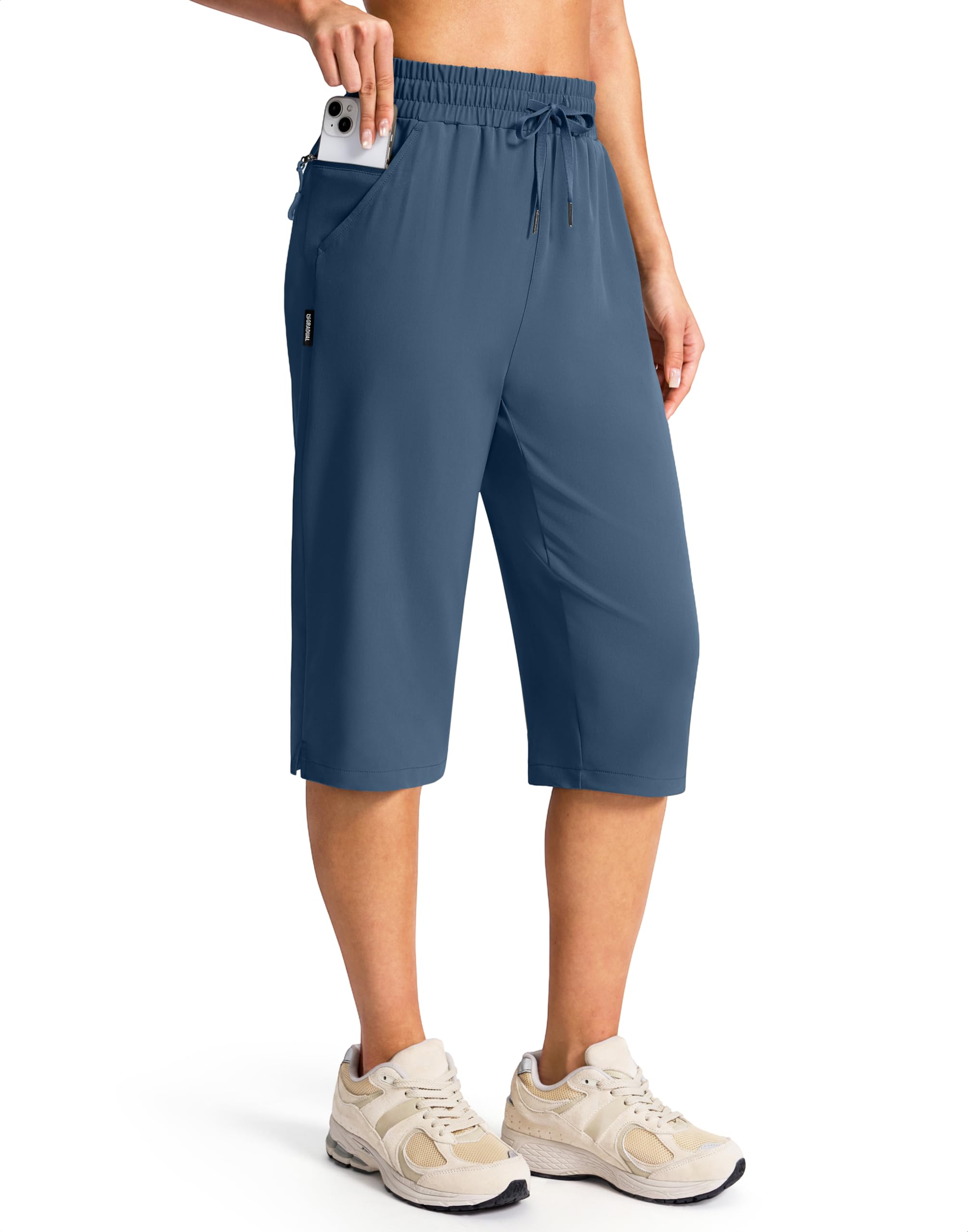 G Gradual Women's 15" Long Hiking Shorts with Zipper Pocket Below The Knee Capris Lightweight Bermuda Shorts for Women — view 21
