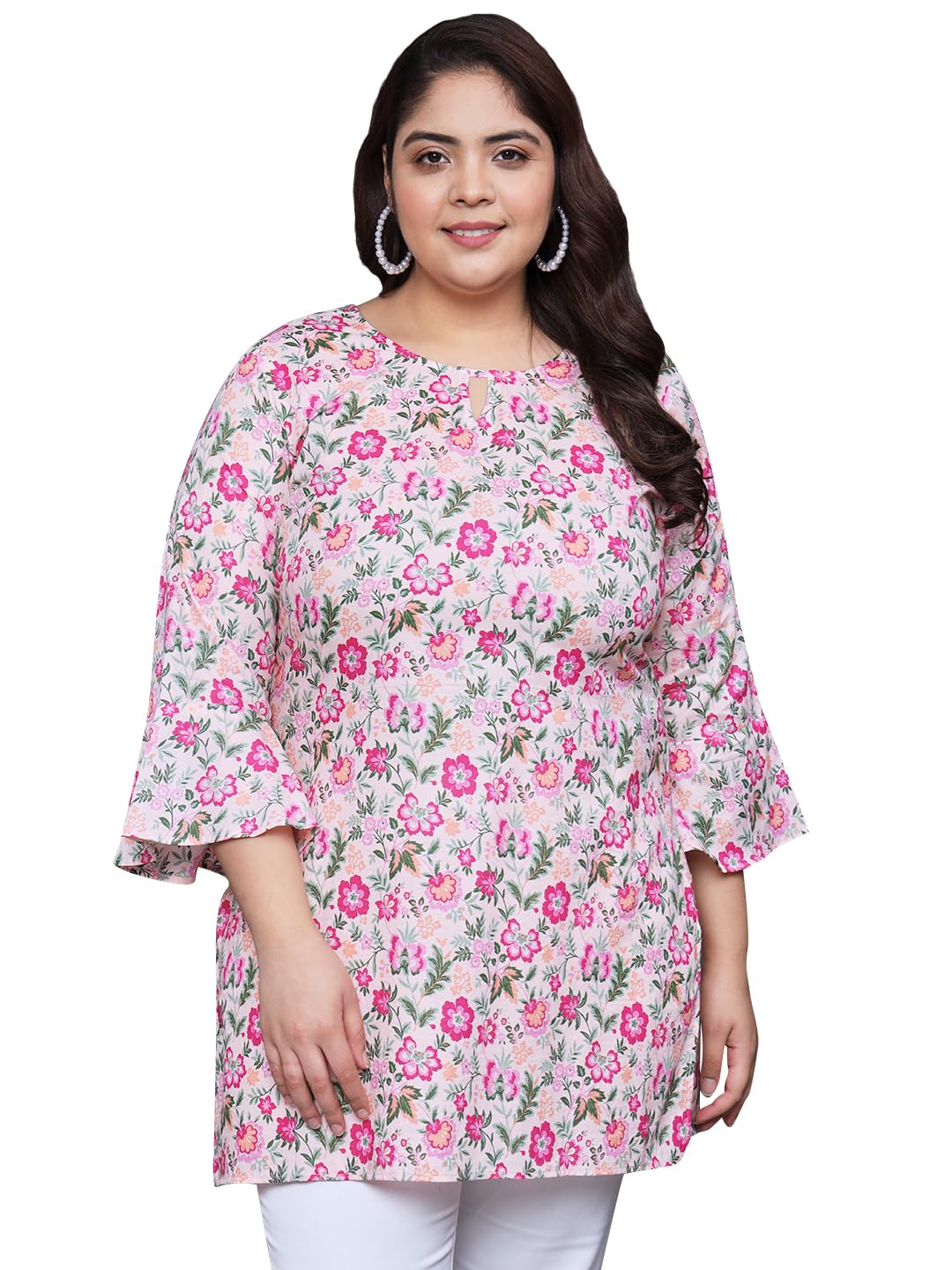 Tissu Women's Plus Size Multicolor Floral Printed Pure Cotton Kurti (2256_Multicolor_7Xl)