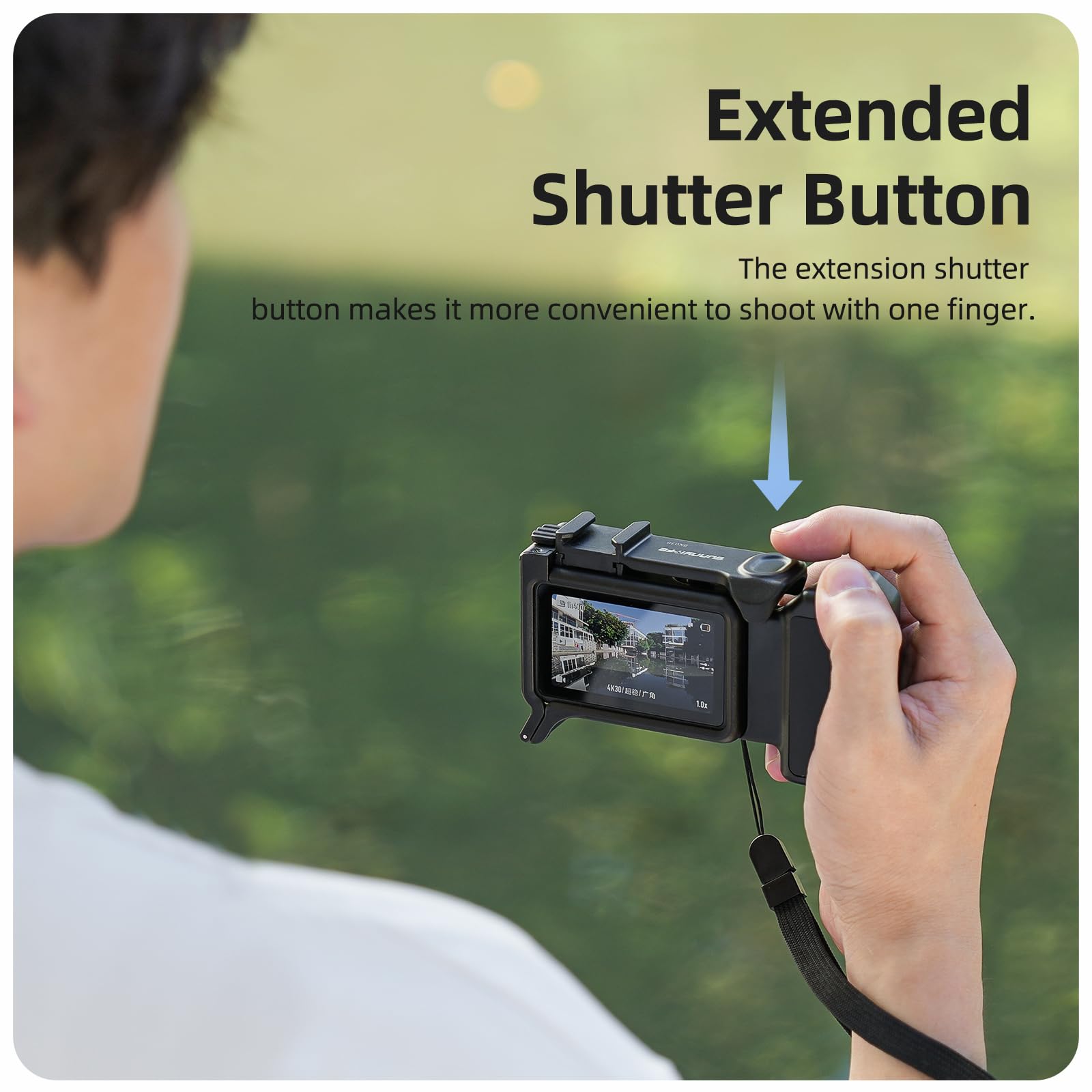 Nitze Xplorer Kit Impugnatura Per DJI Osmo Action 5 Pro/4/3, Gabbia In Alluminio Con Maniglia E Pulsante Di Scatto