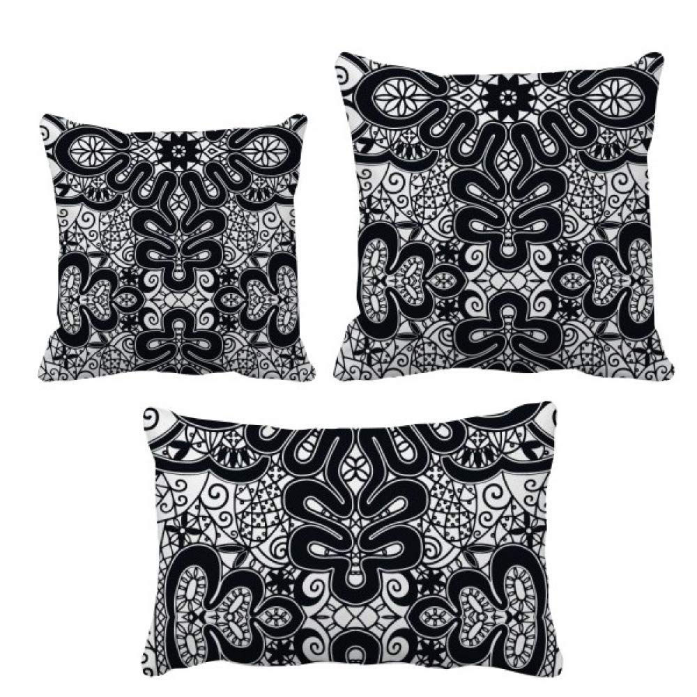 Housse de coussin rococo noir et blanc DIYthinker contre déco terne