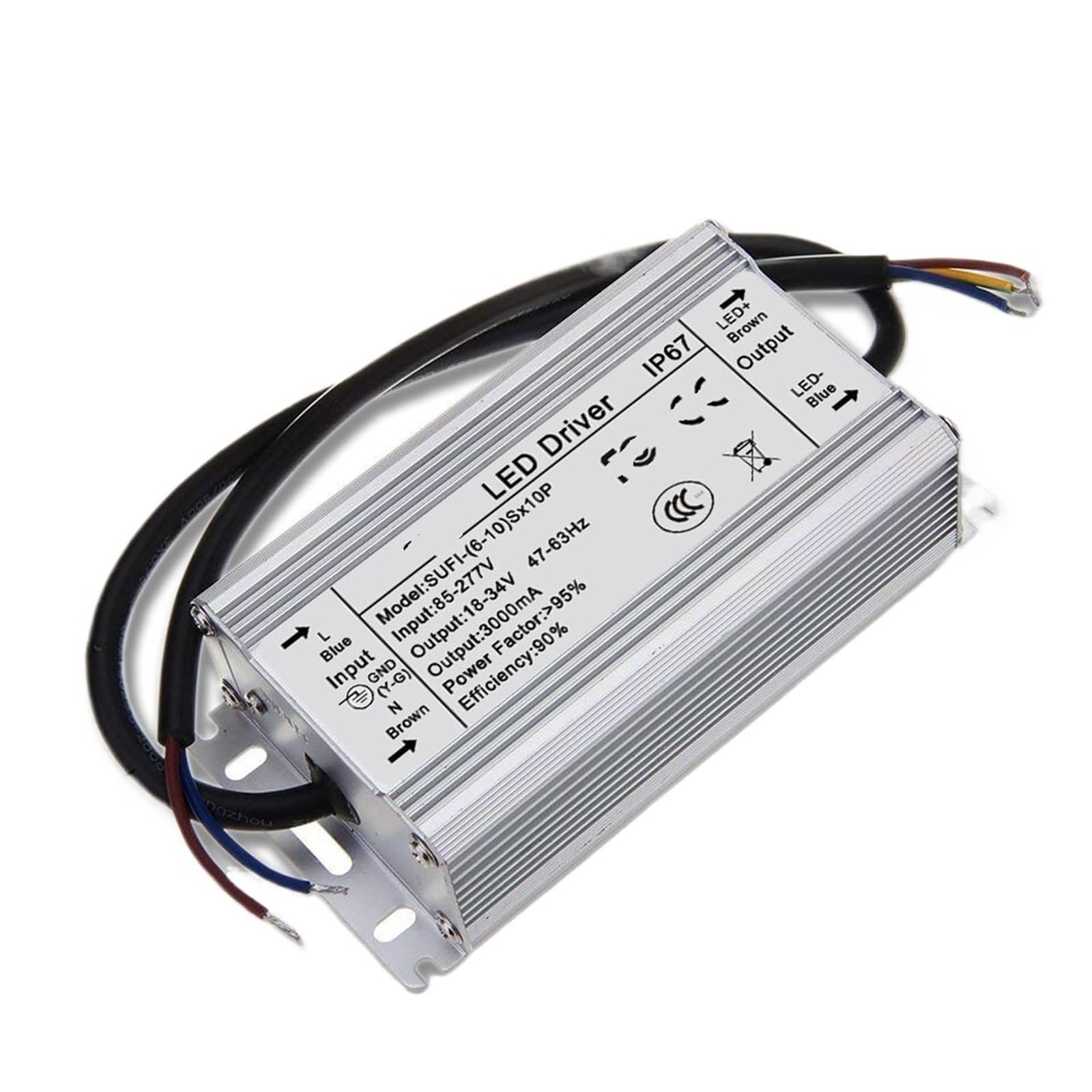 Transformateur LED 100W AC 85V-265V vers DC 18-34V étanche pour puce lumineuse haute puissance