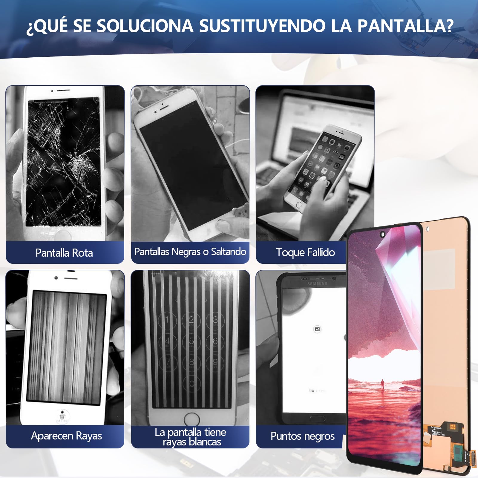 RongZy Pantalla para Xiaomi Redmi Note 14 5G Táctil LCD para Xiaomi Redmi Note 14 5G 24094RAD4G de Repuesto Digitalizador Reemplazo con Herramientas de Reparación(Negro)