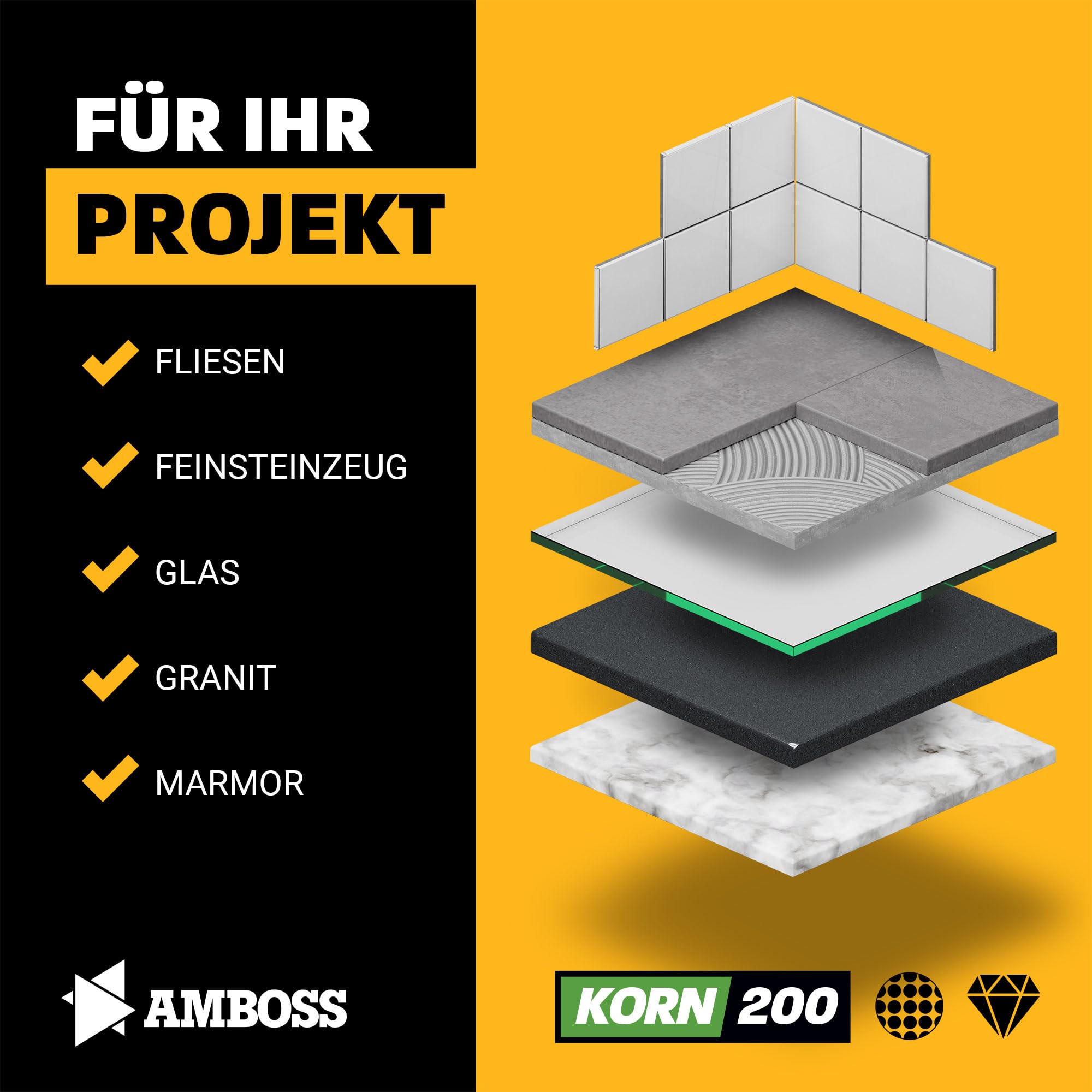 Diamant schuurspons (Korrel 200