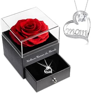 Longueur Réglable 40-45 Cm Collier Maman - Cadeau Original Pour La Fête Des Mères, Anniversaire Ou Noël - Pendentif élégant Avec Boîte Cadeau Et Carte Bijou Hypoallergénique Femme
