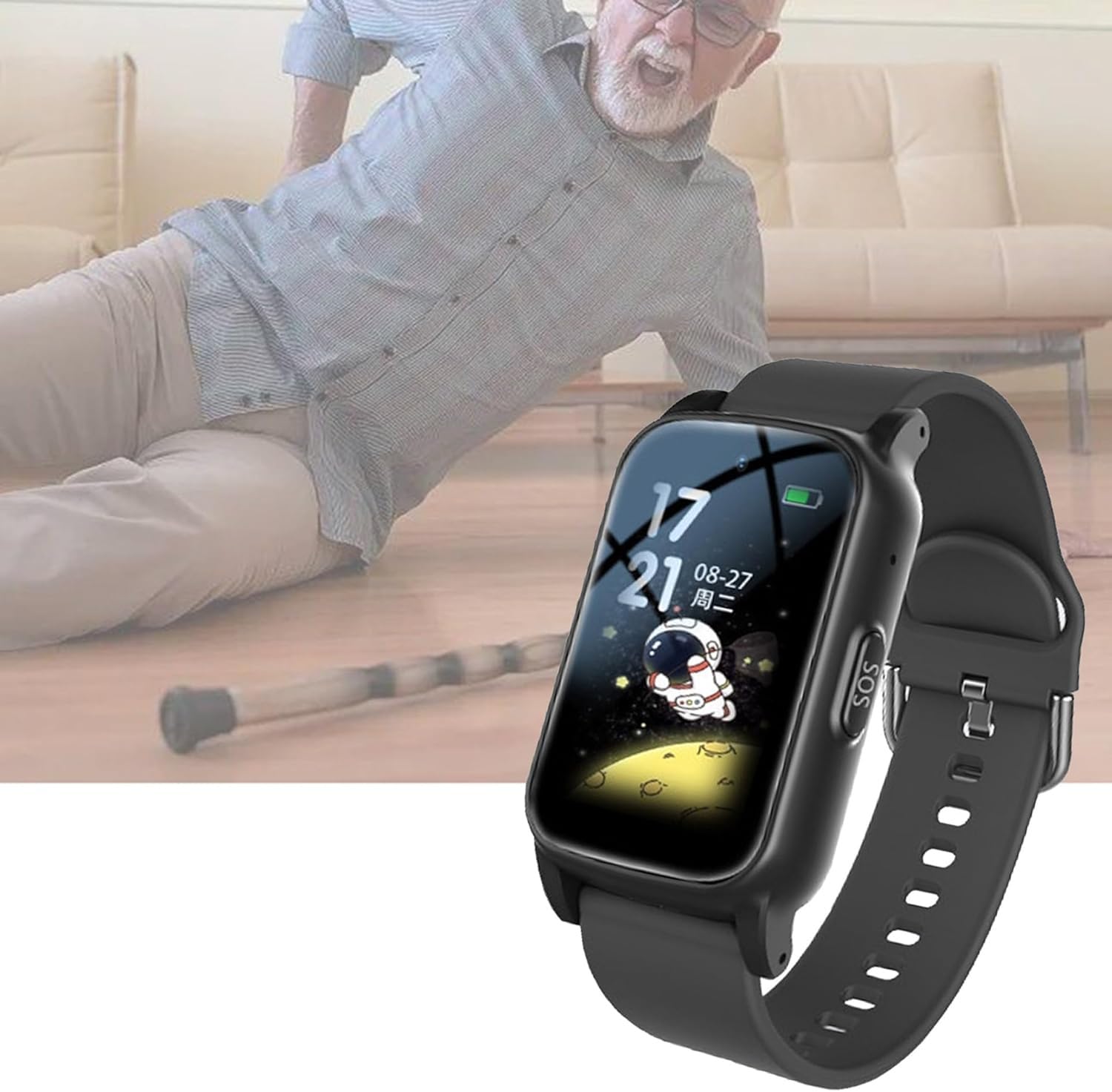 Reloj con GPS para ancianos y sistema de alerta médica ante caídas imprevistas