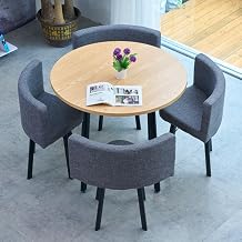 PUMPIE Office Reception Room Club Table and Chair Set Office Reception Round Table Simple Kitchen Dining Table for Kitchen Meeting Room Library Movie Theater Tea Shop Color Blue