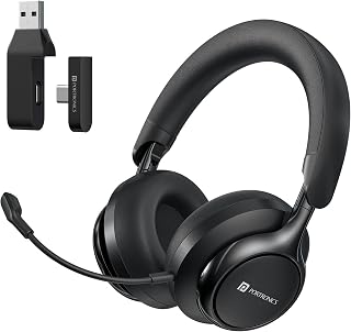 Portronics Muffs M7 Over Ear Headphone with USB-A & Type C 2.4Ghz Receiver, Detachable Boom Mic, Upto 50 Hours Playtime, Deep Bass, Bluetooth V5.4, 40mm Dynamics Driver, Type C Fast Charging(Black)
