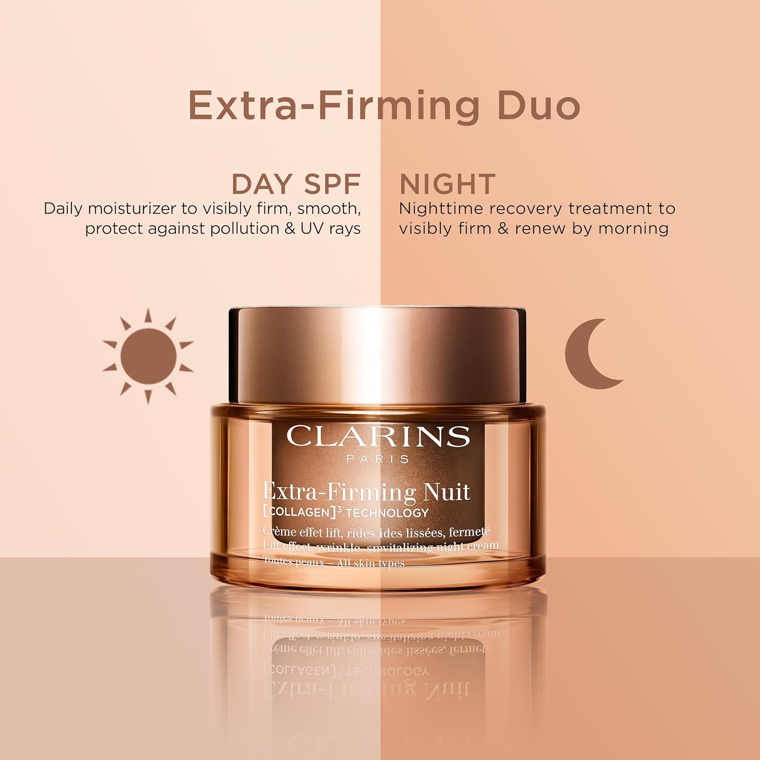 Clarins NEW Extra-Firming Day Moisturizer SPF 15 | Firming Anti Aging Face Cream | Contains Collagen Polypeptide & Niacinamide | UVA/UVB Protection | All Skin Types - Image 6