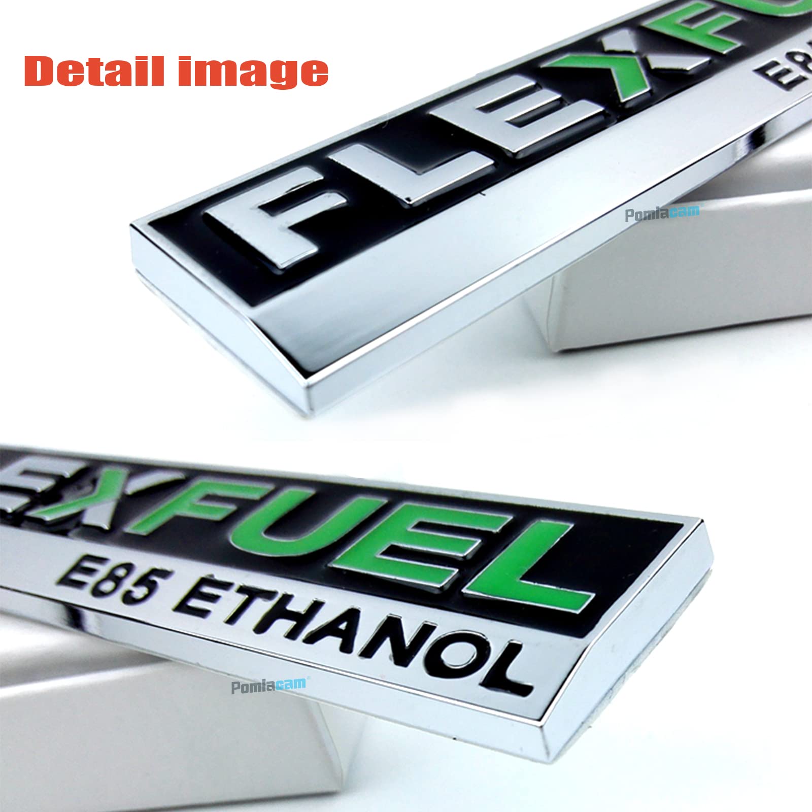 Autocollant Métal 3D FLEXFUEL E85 Éthanol Pour Voiture - Design Réfléchissant Et Facile à Poser