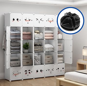 Hordion 52pcs Cube Connectors, Black Wire Grid Cube Organizer Connector