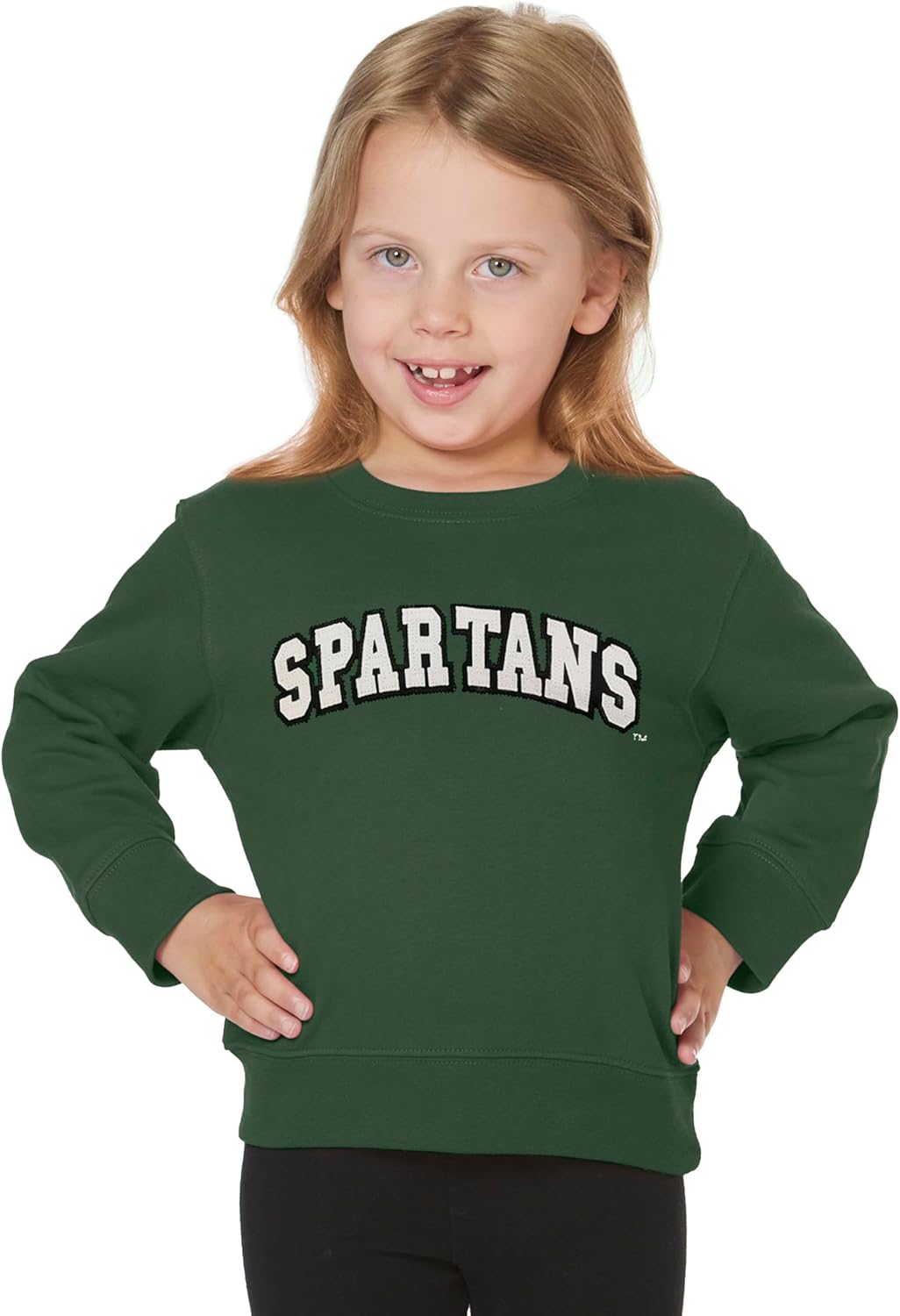 Little King NCAA Toddler Boys and Girls Crewneck Sweatshirt with Tackle Twill Letters-Team Colors 2T 3T 4T YXS/6
